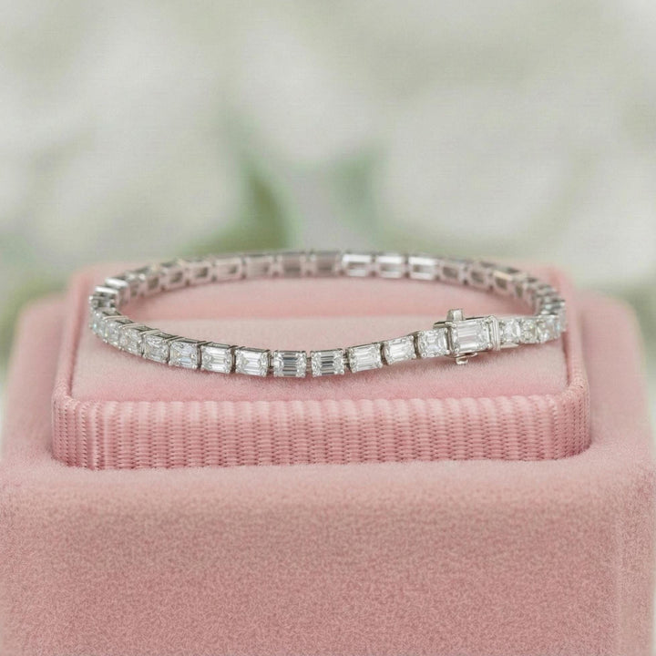 Emerald Cut Lab Grown Diamond Tennis Bracelet
