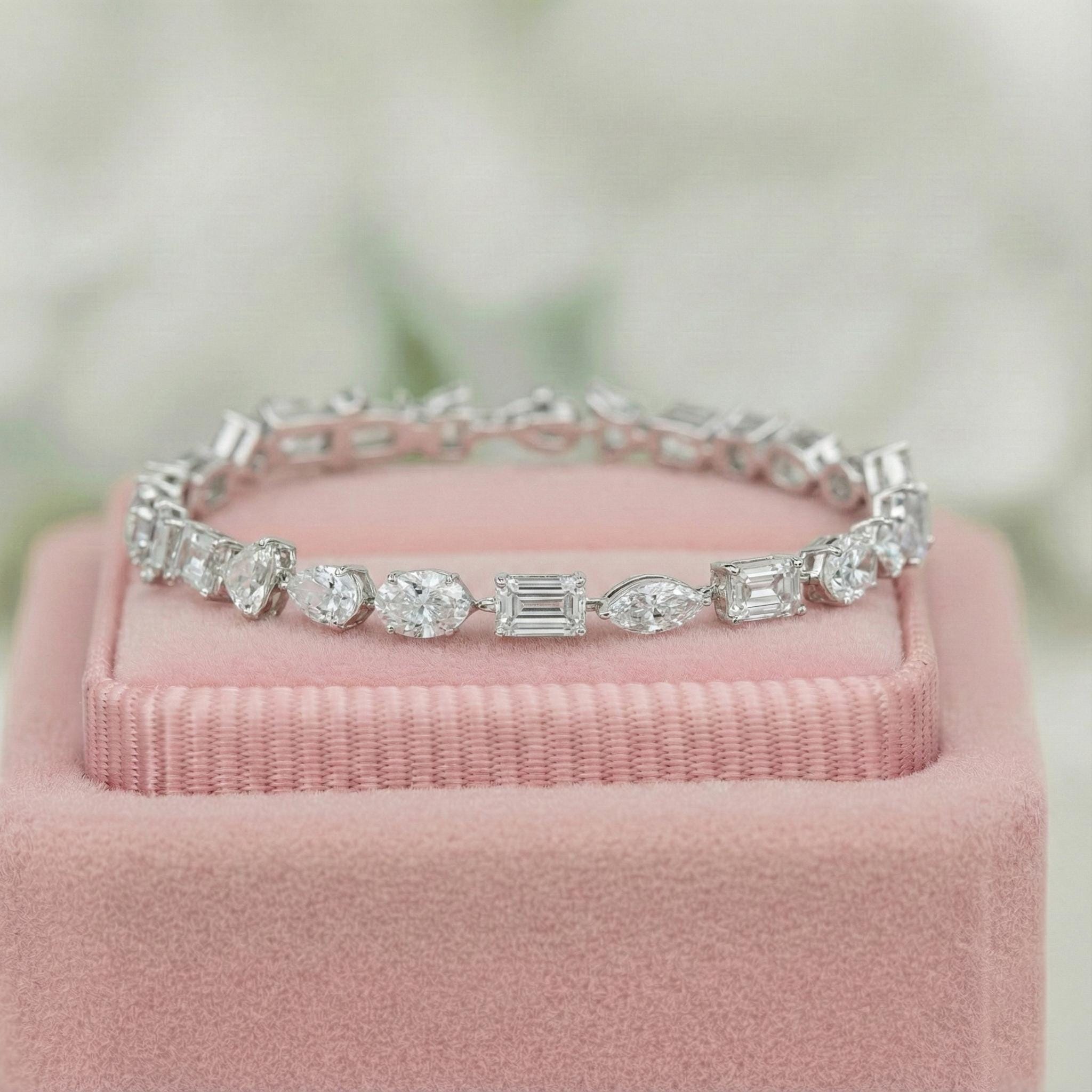 Multi Shape Lab Grown Diamond Tennis Bracelet