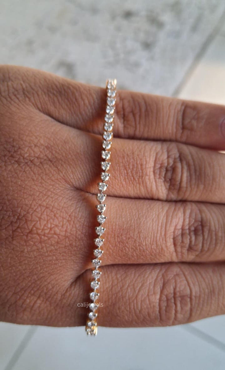 2.00 MM Round Cut Lab Grown Diamond Tennis Bracelet