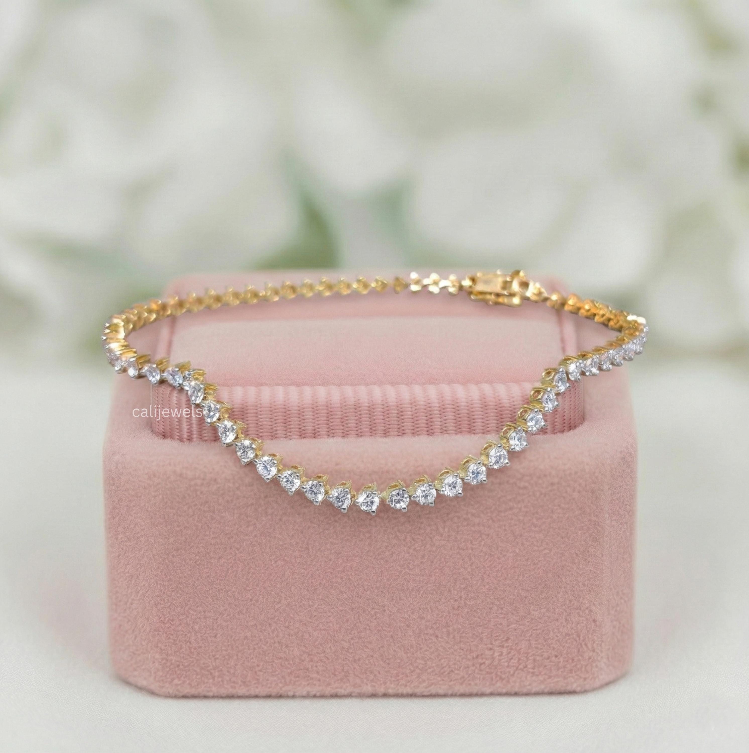 2.00 MM Round Cut Lab Grown Diamond Tennis Bracelet