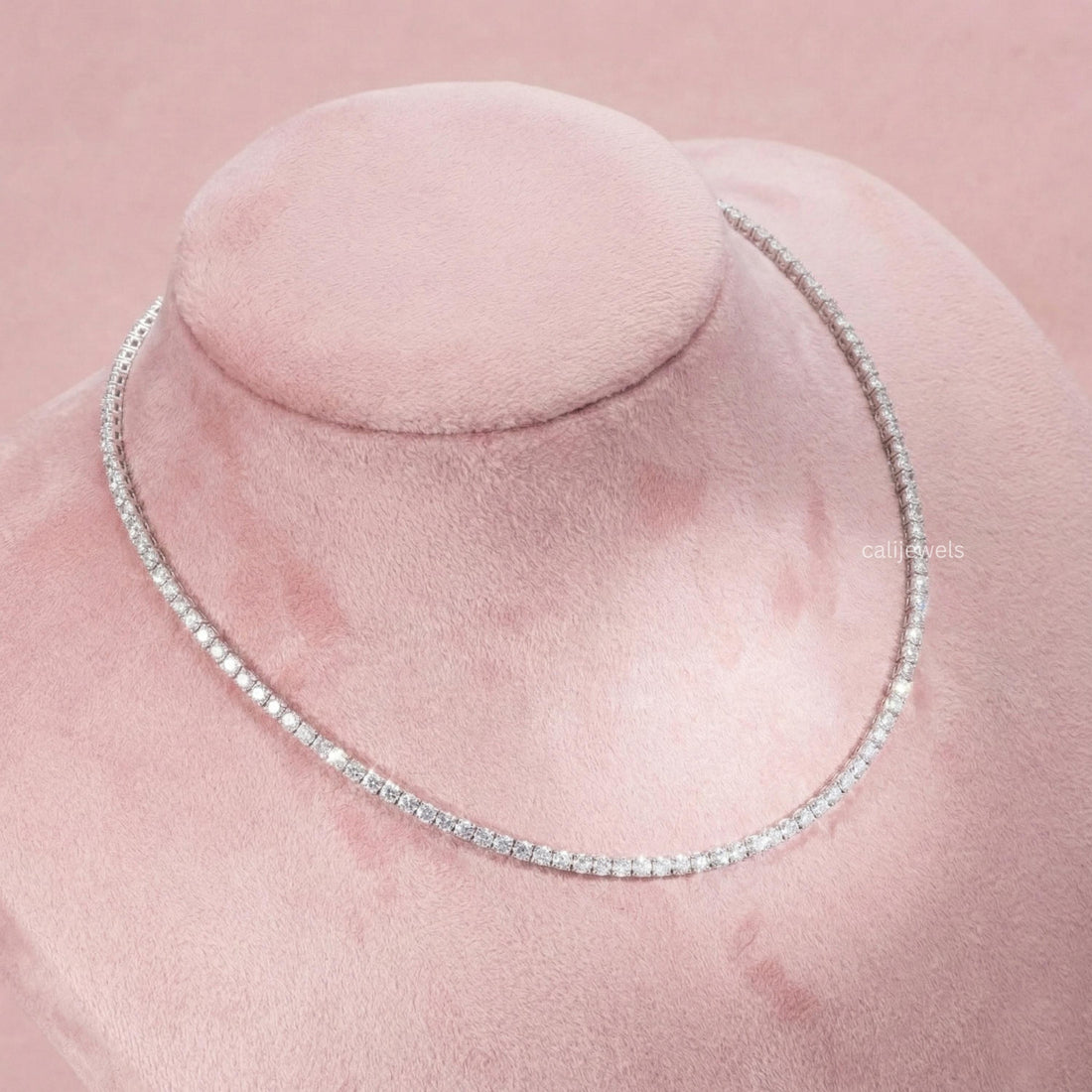 3.00 MM Round Cut Lab Diamond Tennis Necklace