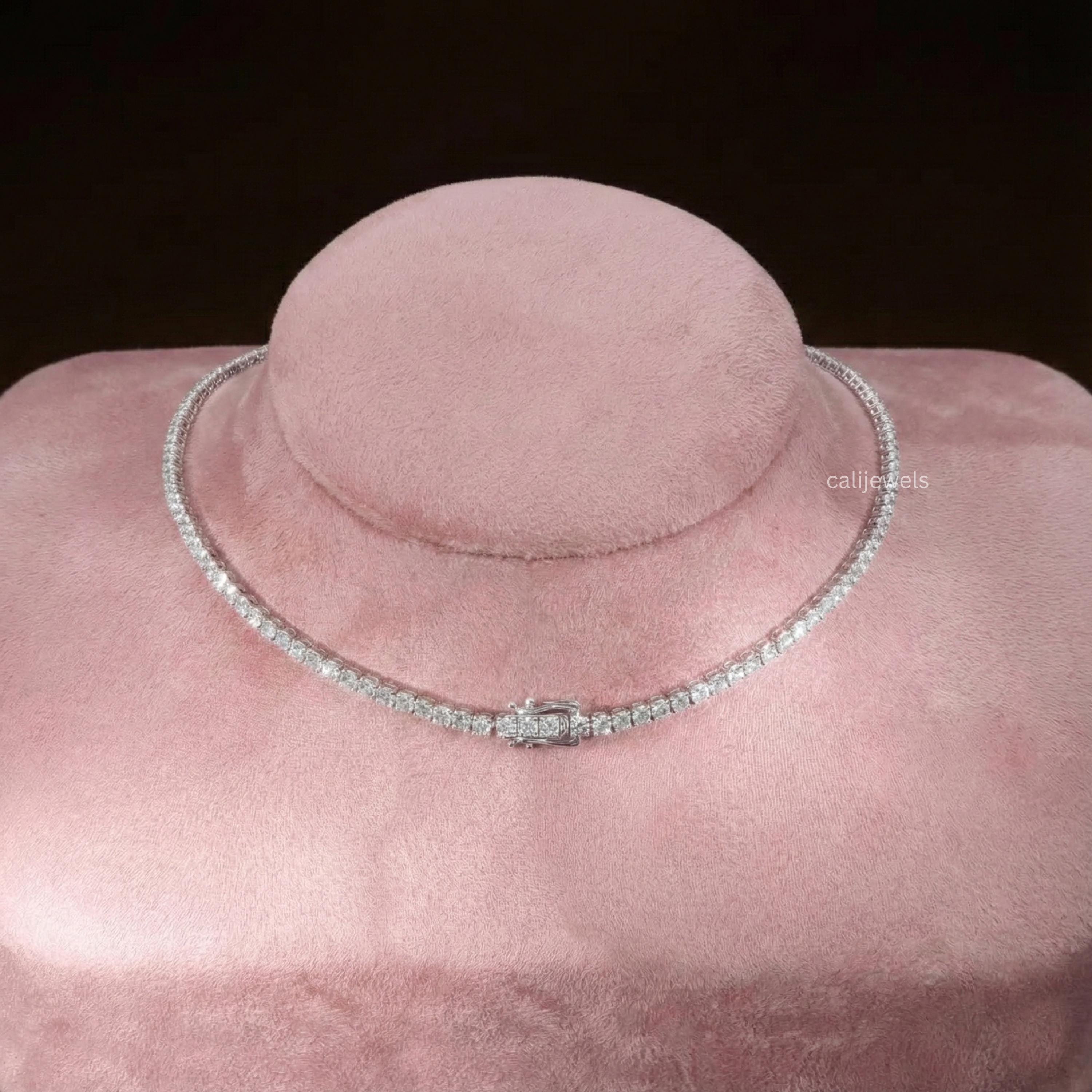 3.00 MM Round Cut Lab Diamond Tennis Necklace