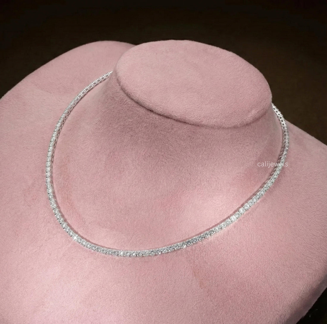 3.00 MM Round Cut Lab Diamond Tennis Necklace