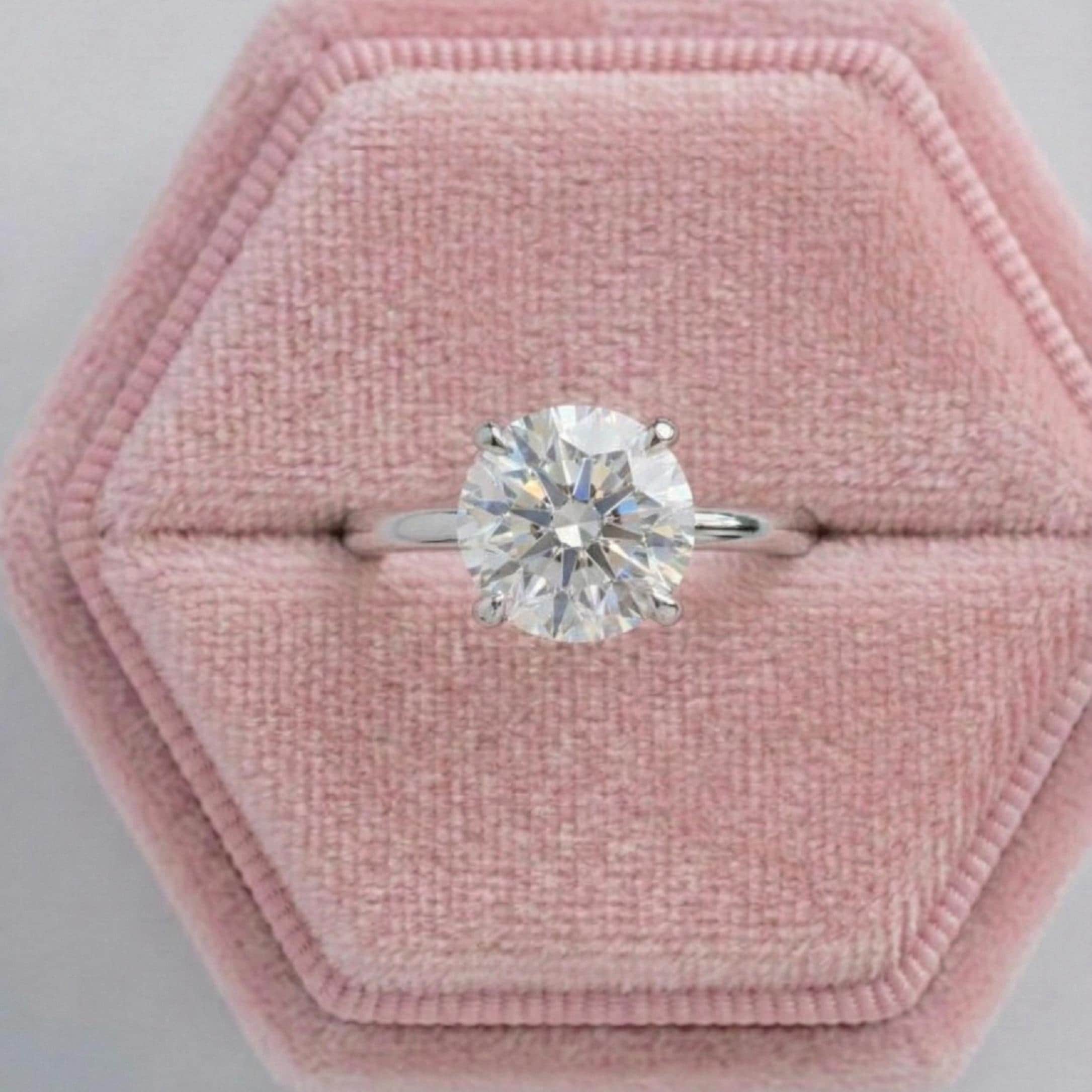 Round Cut Lab Grown Diamond Engagement Ring