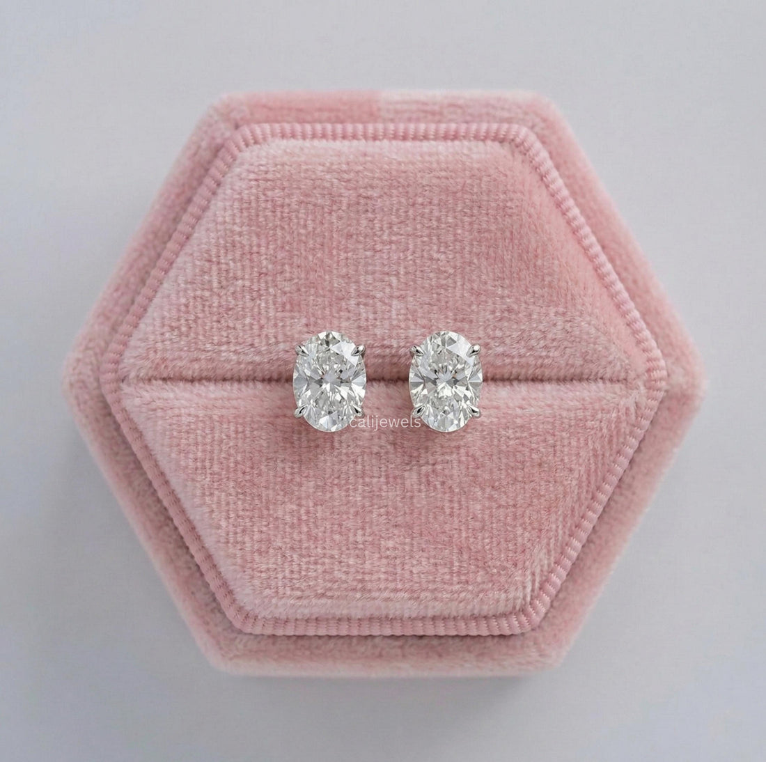 Oval Lab Grown Diamond Stud Earrings