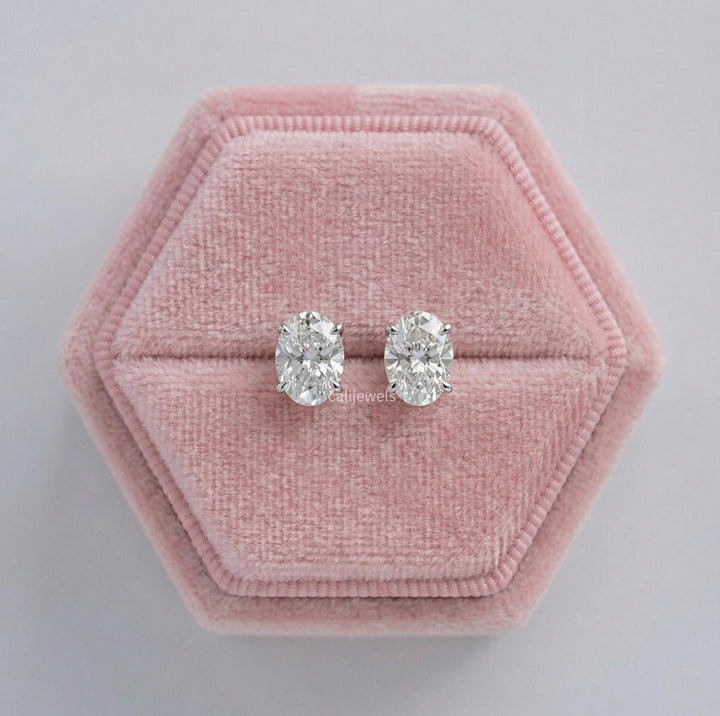 Oval Lab Grown Diamond Stud Earrings