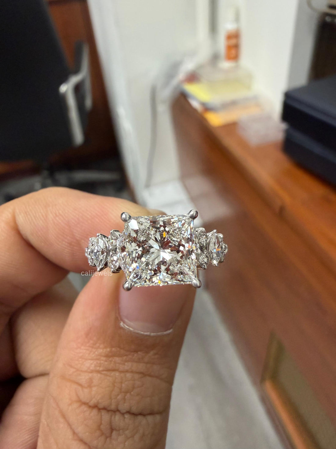 Princess Cut Lab Grown Diamond Engagement Ring