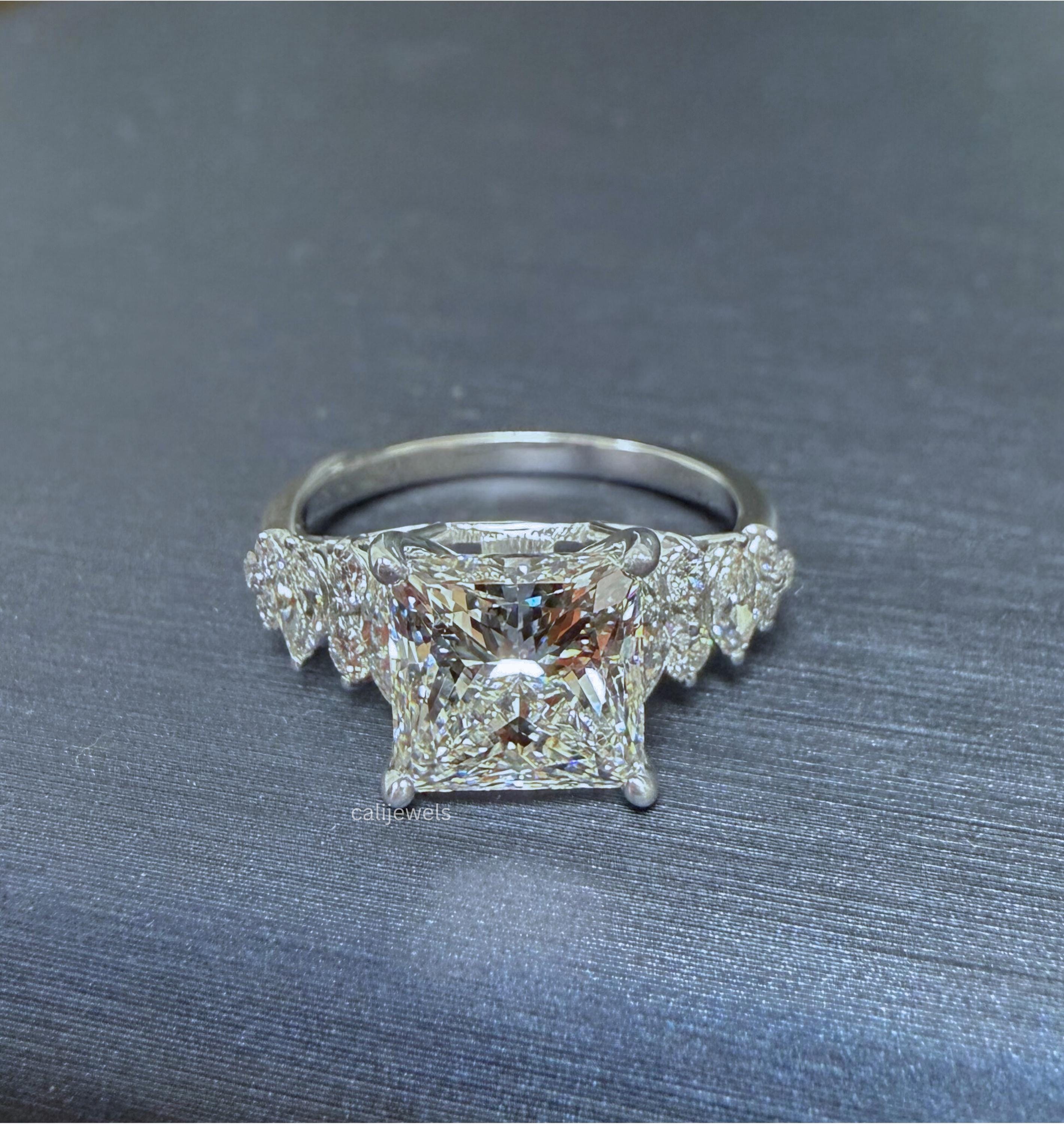 Princess Cut Lab Grown Diamond Engagement Ring