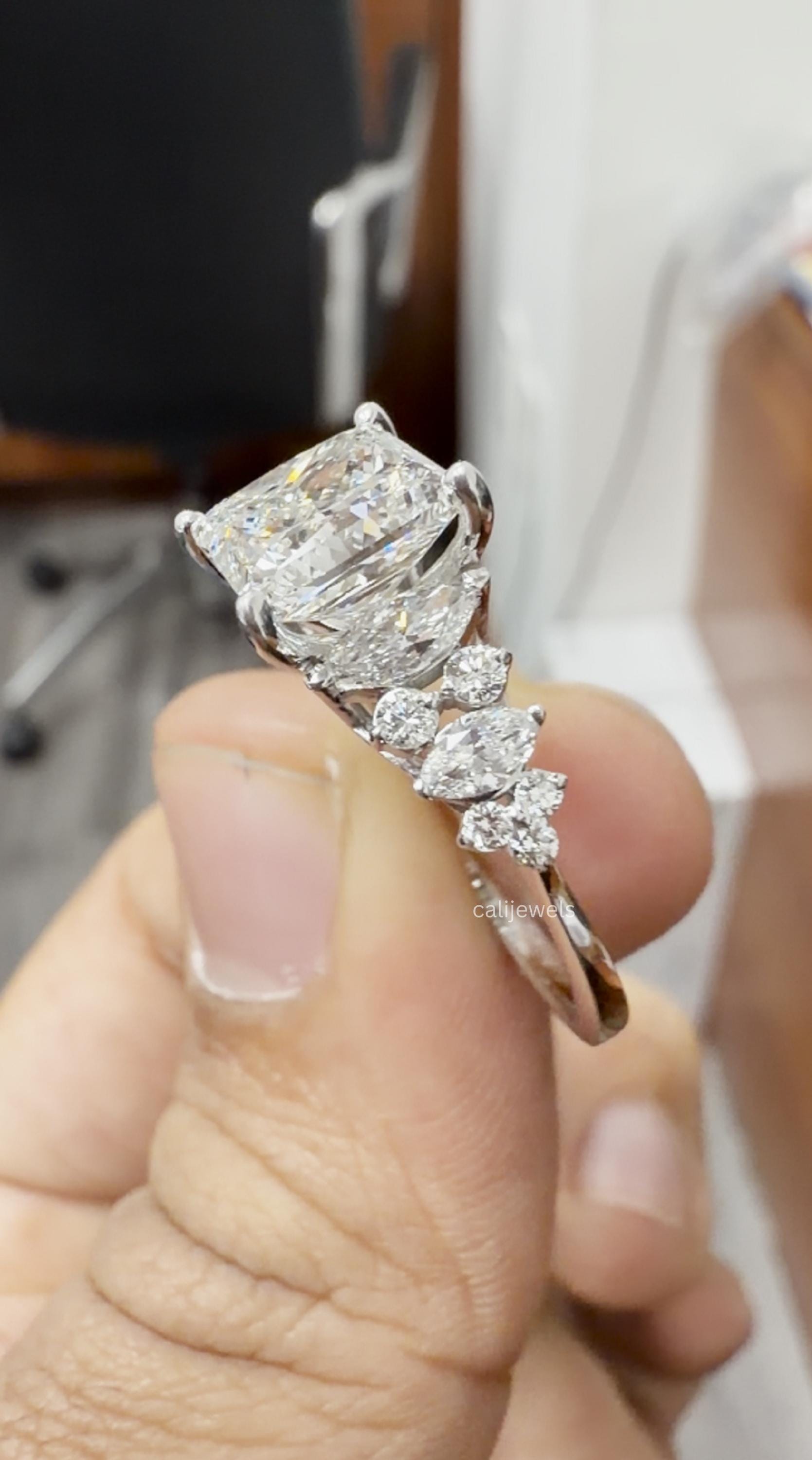 Princess Cut Lab Grown Diamond Engagement Ring