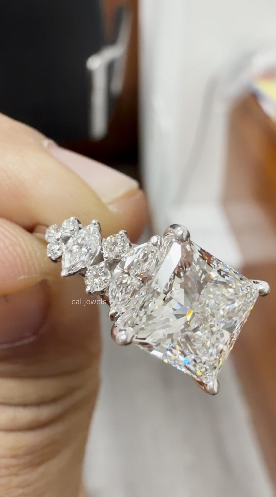 Princess Cut Lab Grown Diamond Engagement Ring