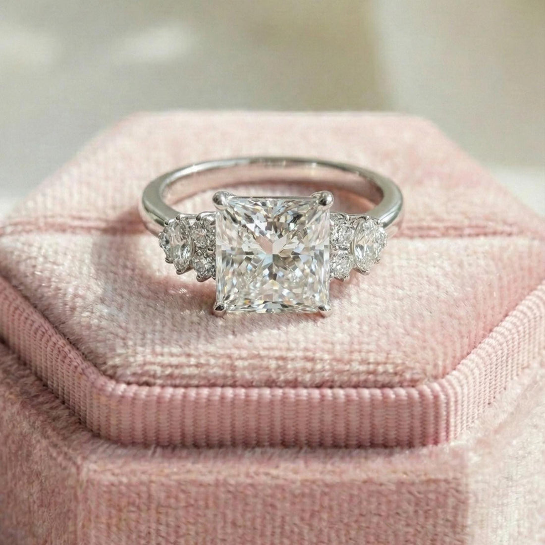 Princess Cut Lab Grown Diamond Engagement Ring