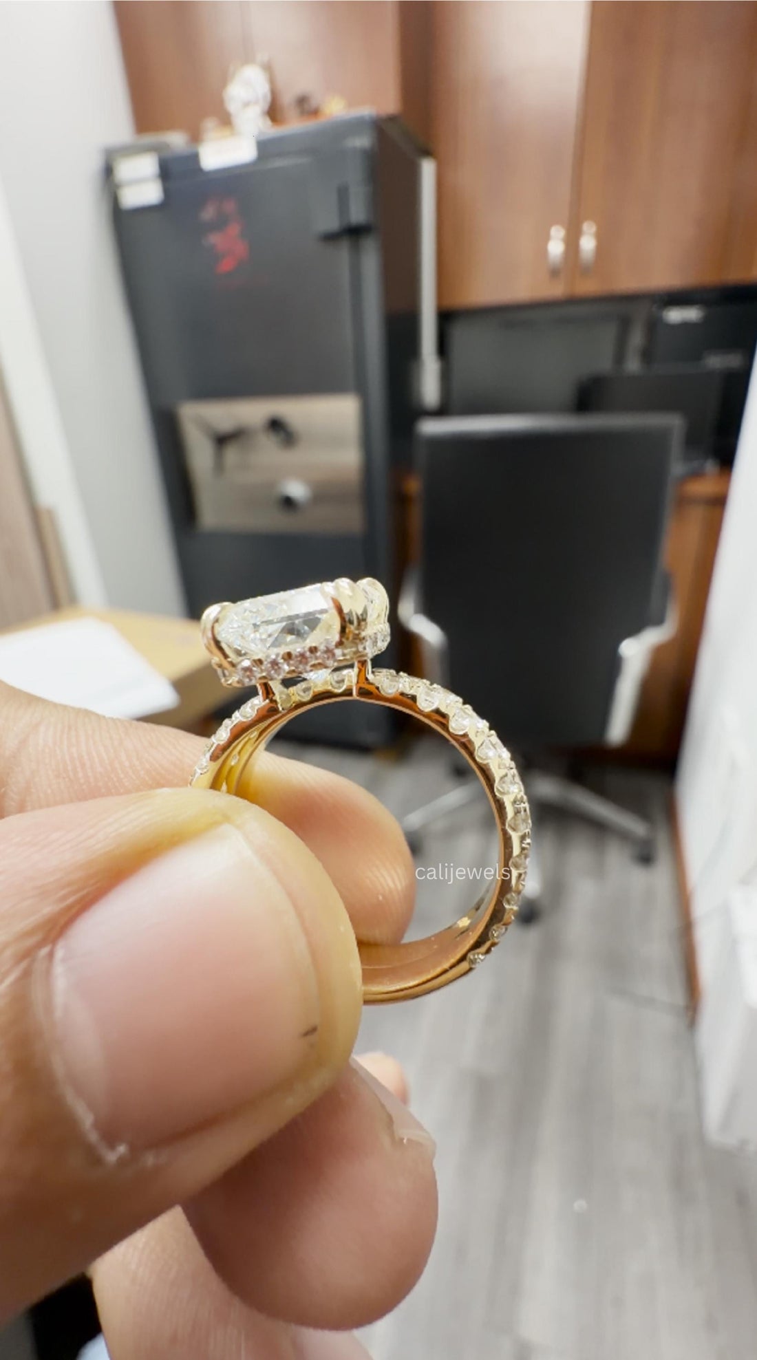 Radiant Cut Lab Diamond Wedding Ring Set