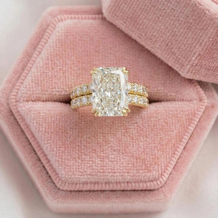 Radiant Cut Lab Diamond Wedding Ring Set