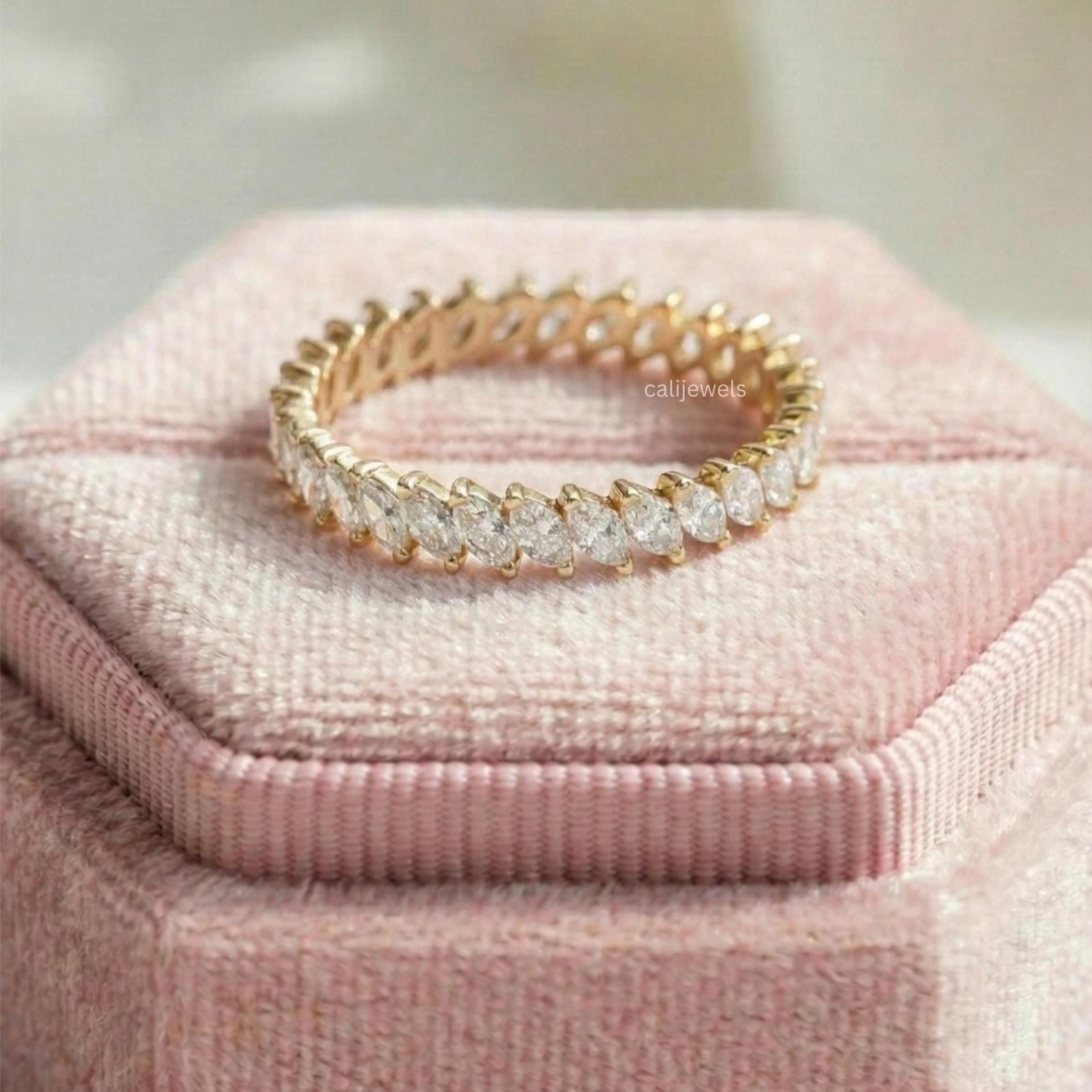 Marquise Cut Lab Grown Diamond Full Eternity Band