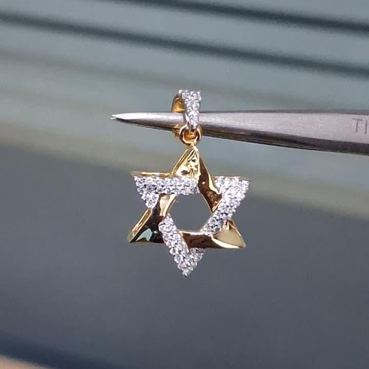 Star of David Lab Grown Diamond Pendant Necklace