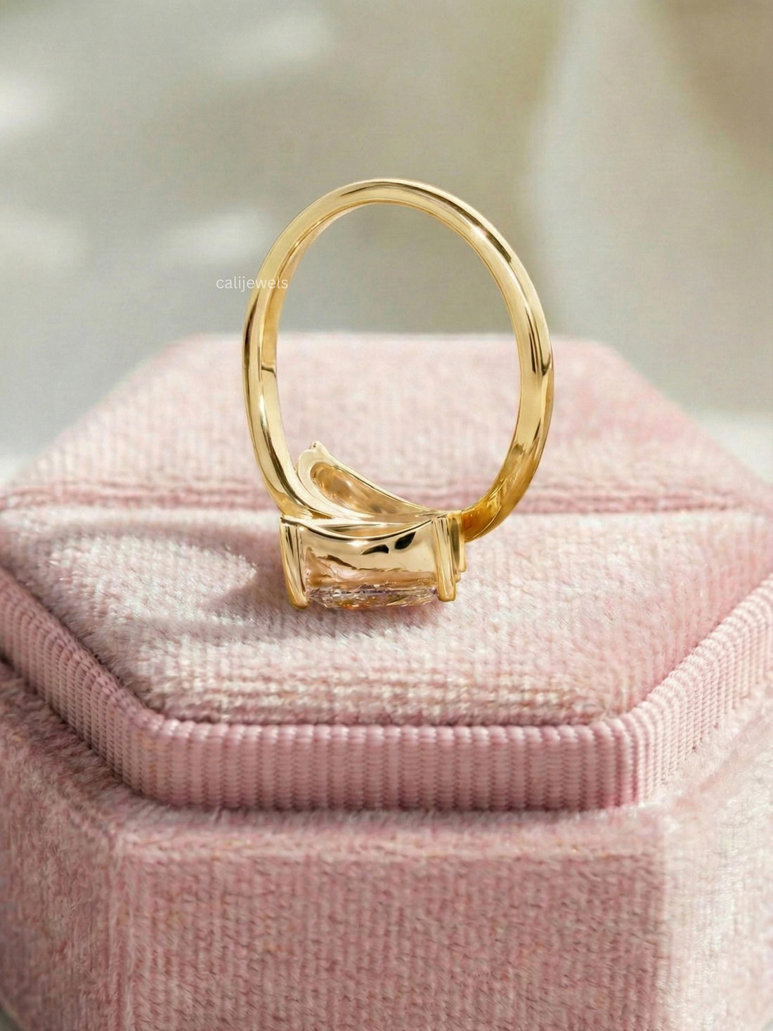 Pear Cut Lab Grown Diamond Toi Et Moi Wedding Ring