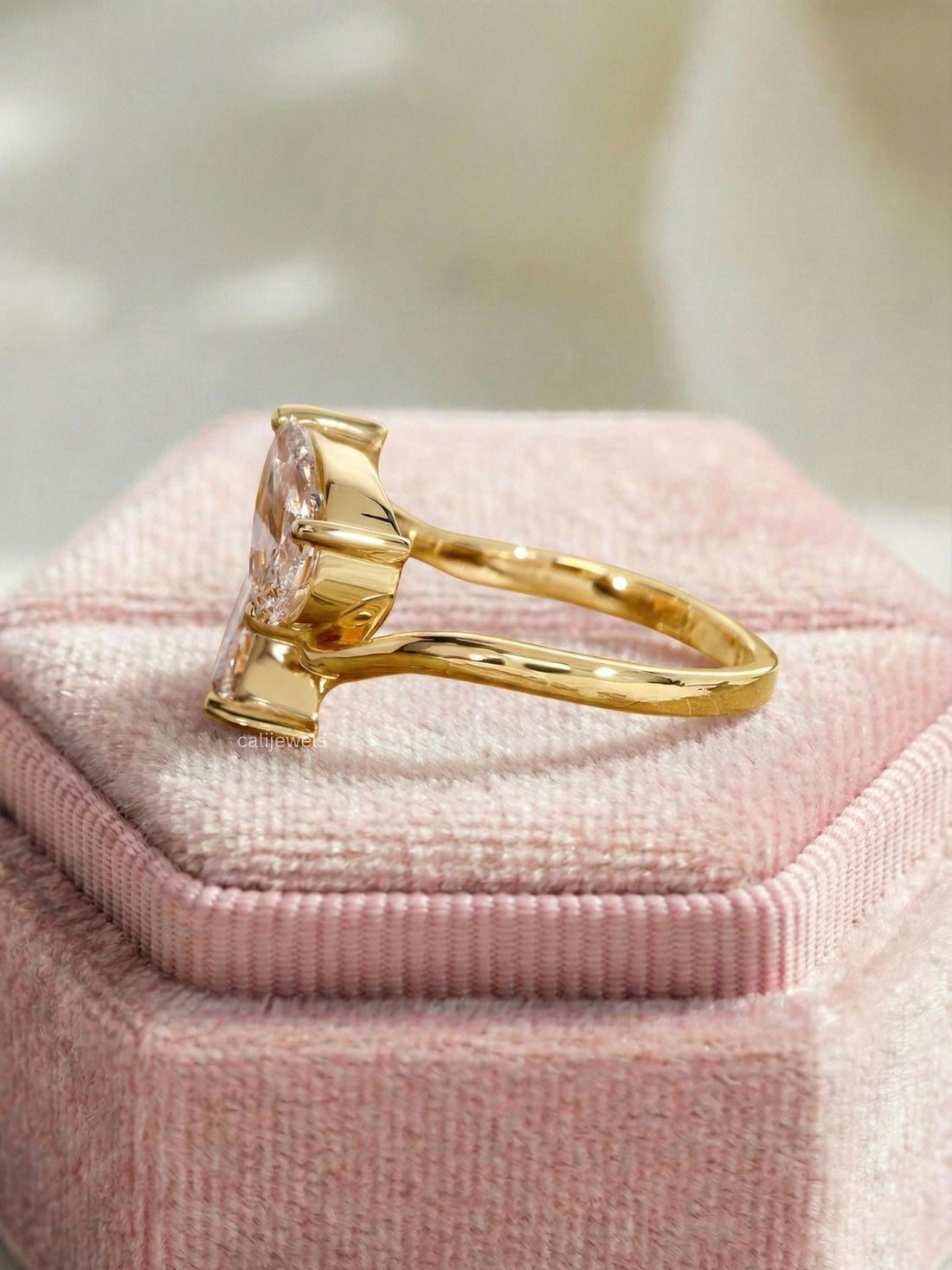 Pear Cut Lab Grown Diamond Toi Et Moi Wedding Ring