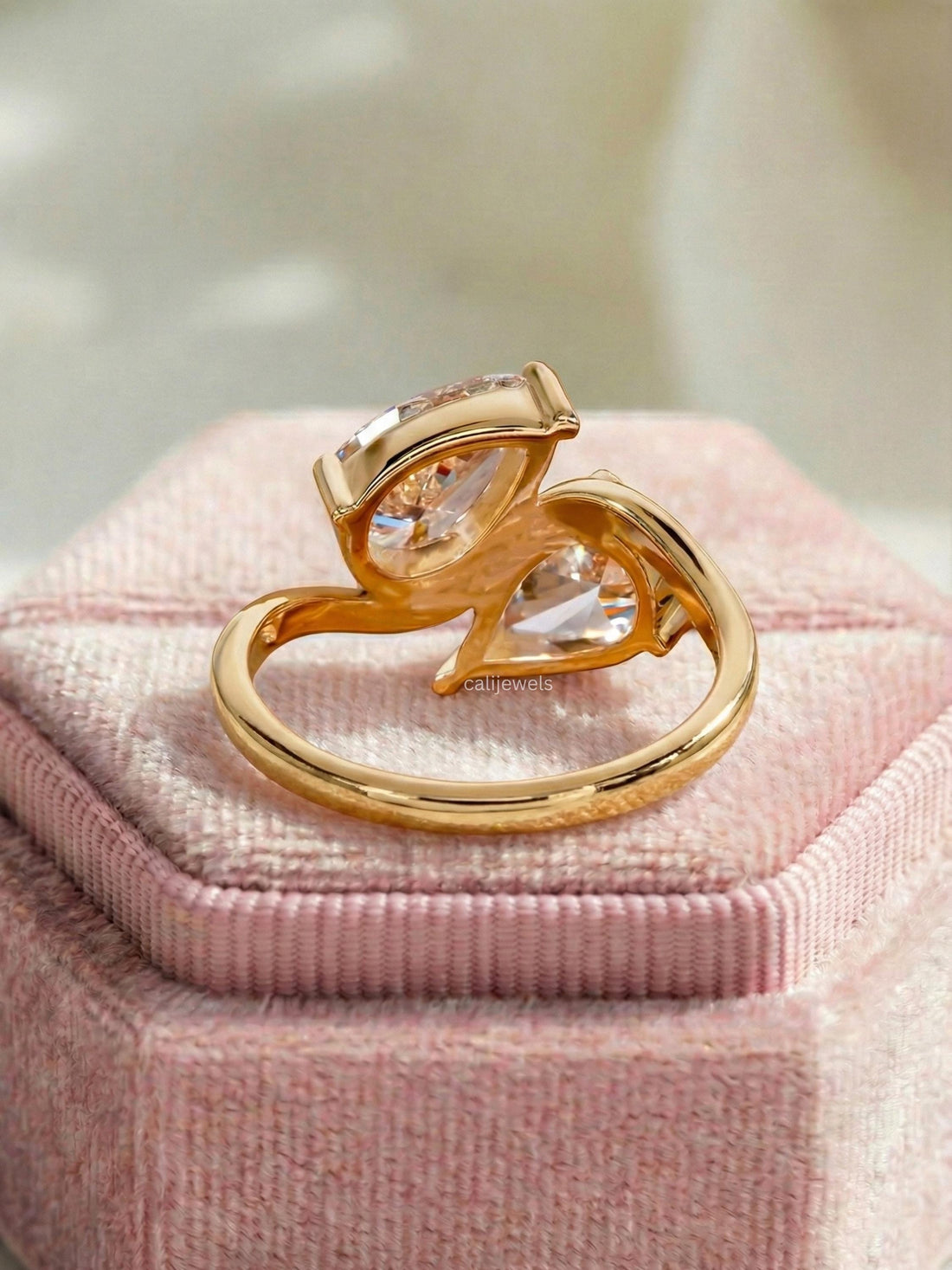 Pear Cut Lab Grown Diamond Toi Et Moi Wedding Ring