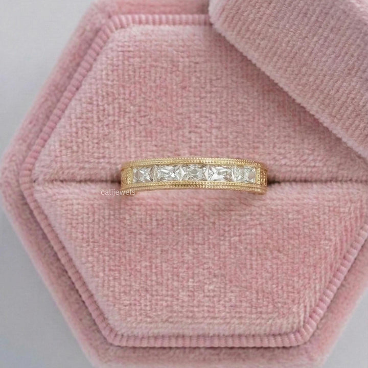 French Baguette Cut Lab Diamond Men's Band