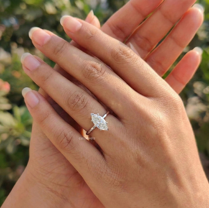 Marquise Cut Lab Grown Diamond Engagement Ring