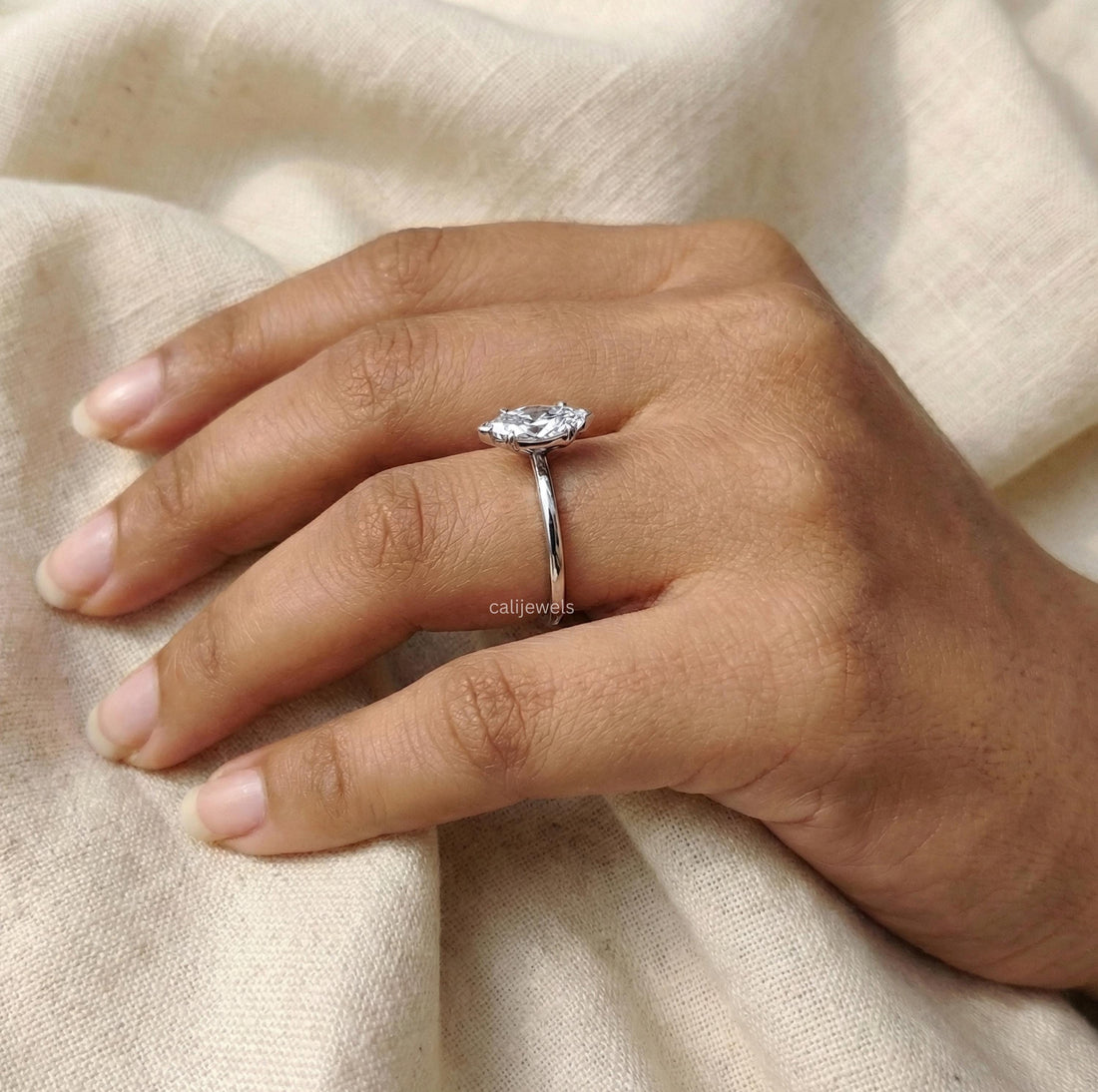 Marquise Cut Lab Grown Diamond Engagement Ring