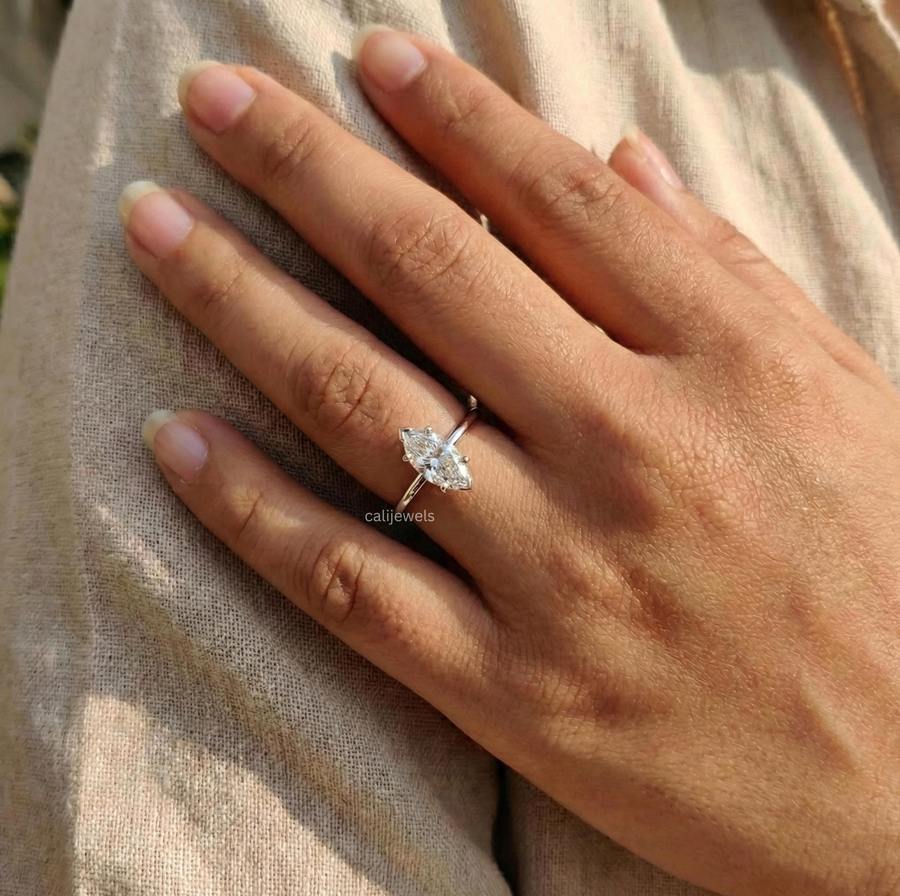 Marquise Cut Lab Grown Diamond Engagement Ring