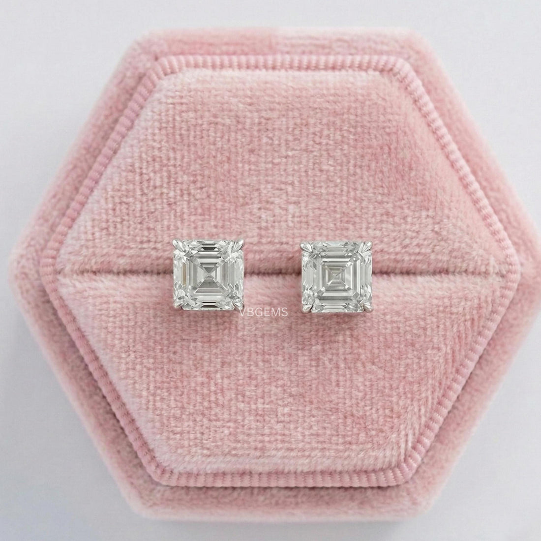 Asscher Cut Lab Grown Diamond Studs Earring