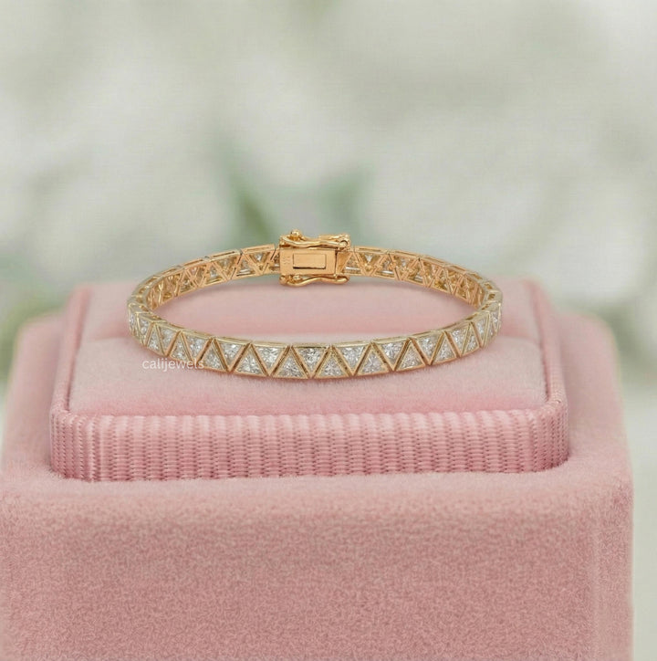 Triangle Cut Lab Grown Diamond Tennis Bracelet