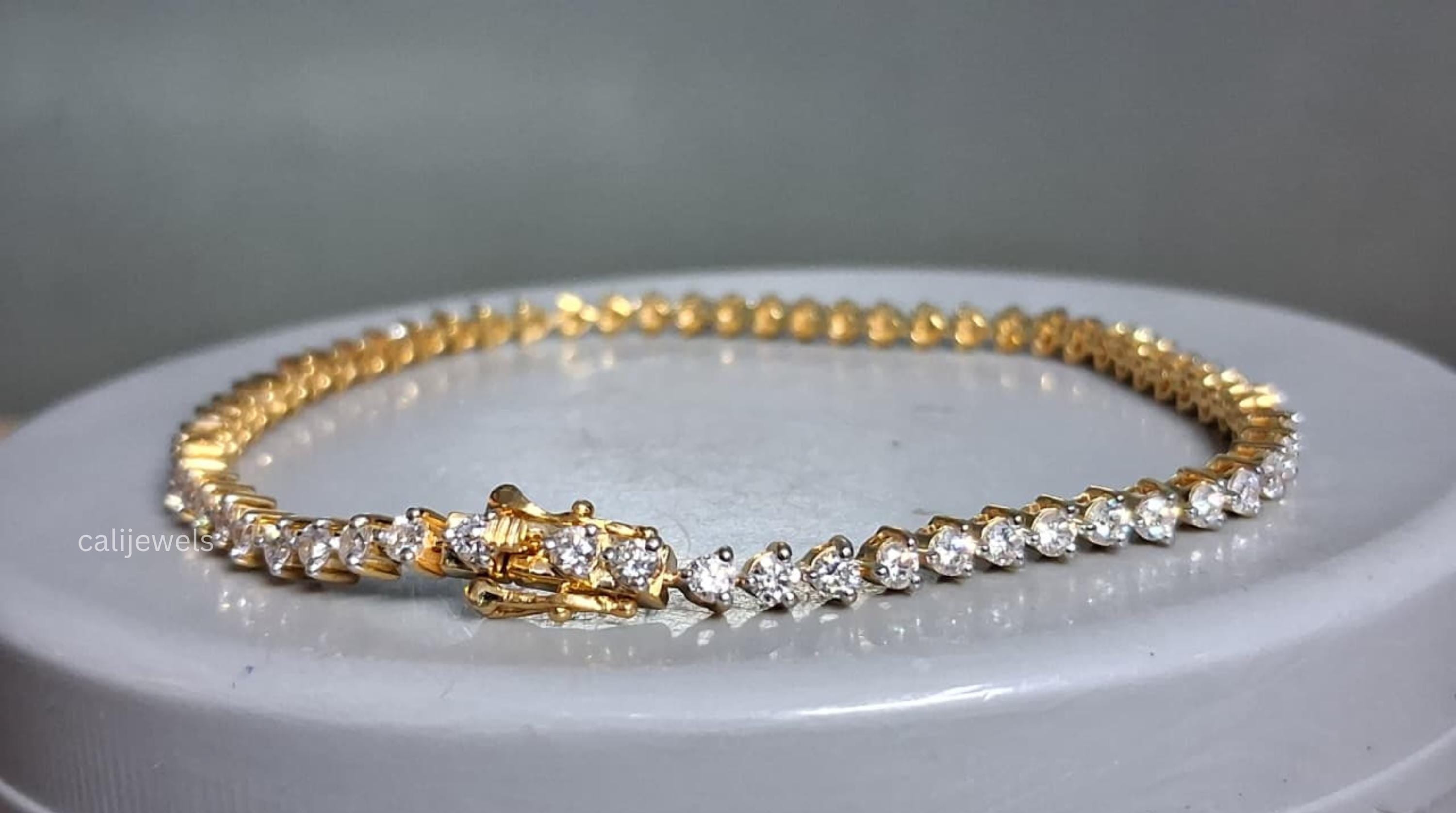 2.00 MM Round Cut Lab Grown Diamond Tennis Bracelet