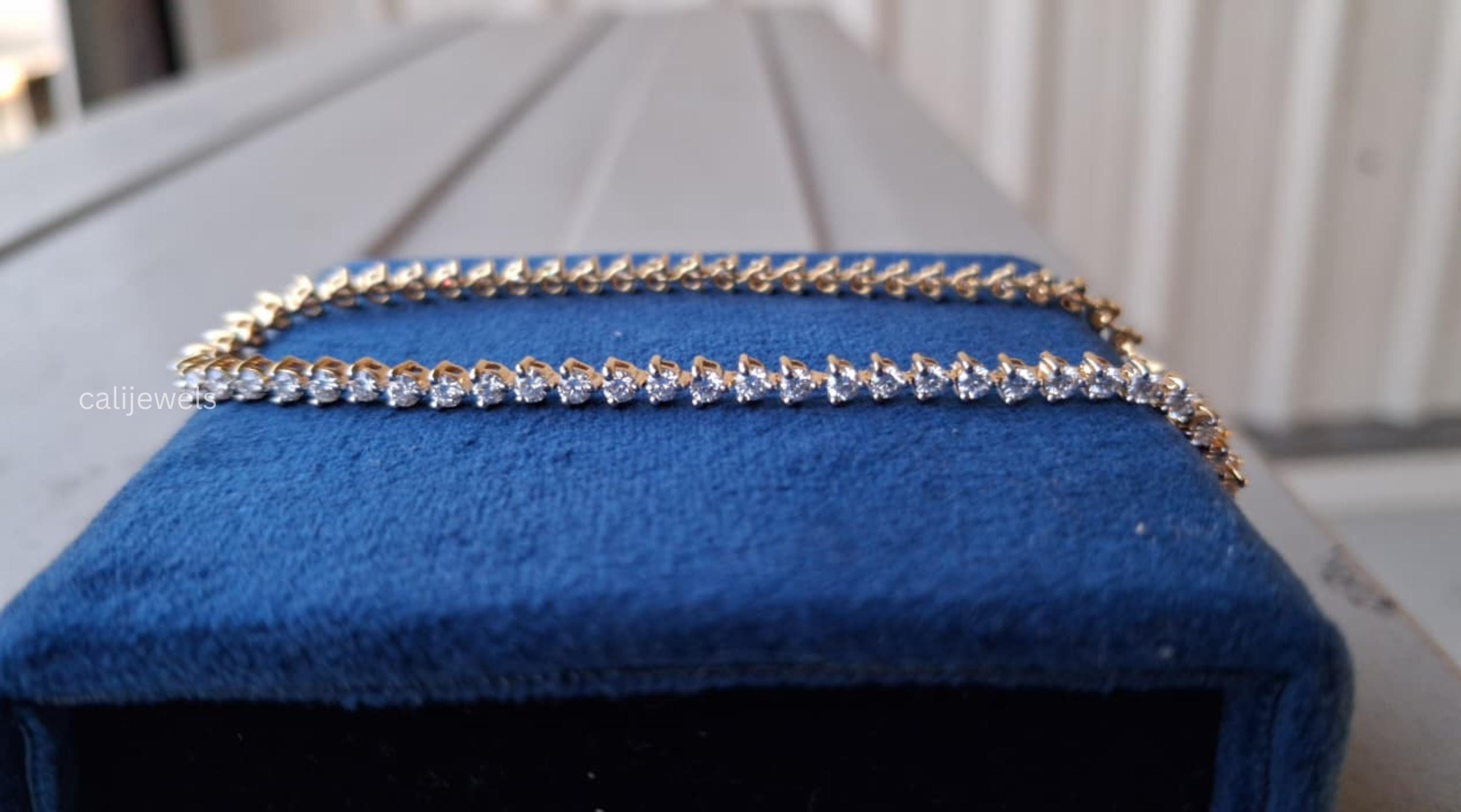 2.00 MM Round Cut Lab Grown Diamond Tennis Bracelet