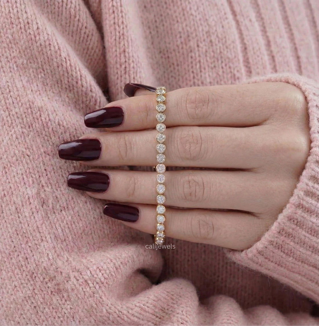 3.00 MM Round Lab Grown Diamond  Bezel Set Tennis Bracelet