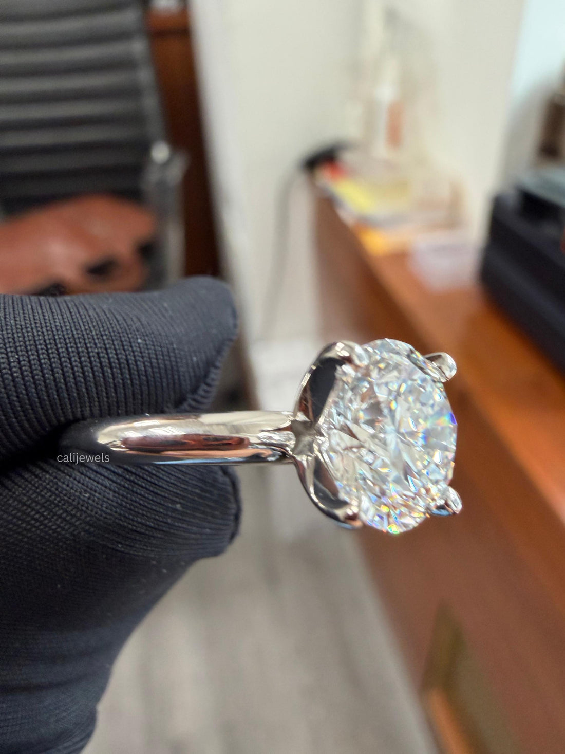 3.00 CT Round Cut Lab Grown Diamond Engagement Ring