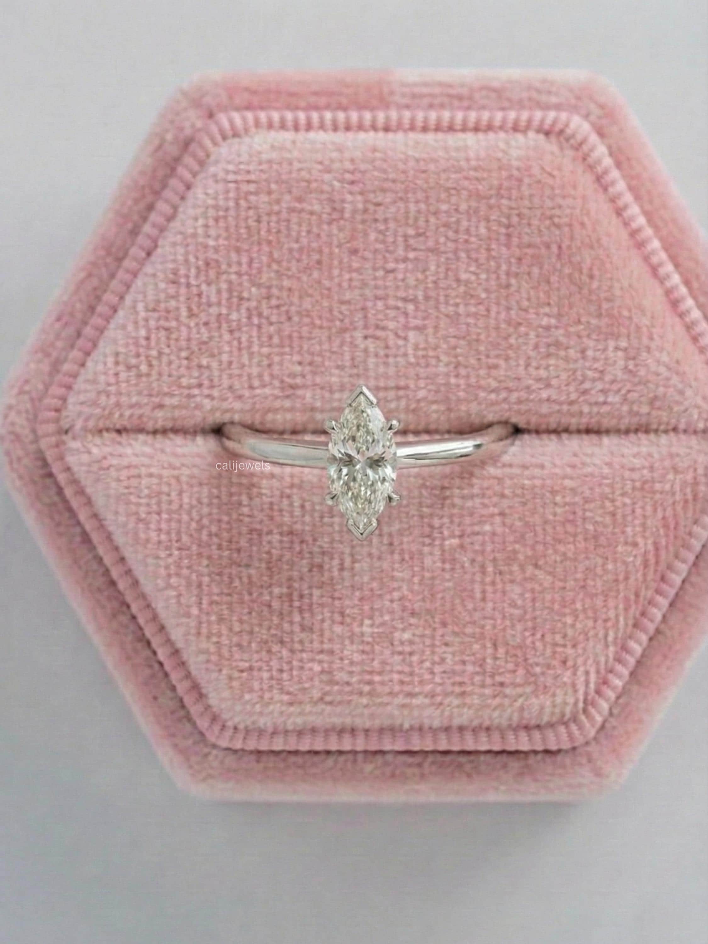 Marquise Cut Lab Grown Diamond Engagement Ring