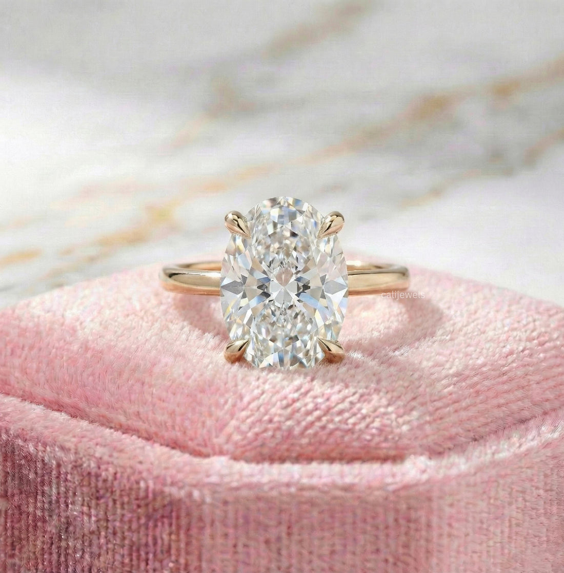 Oval Cut Lab Grown Diamond Engagement Ring