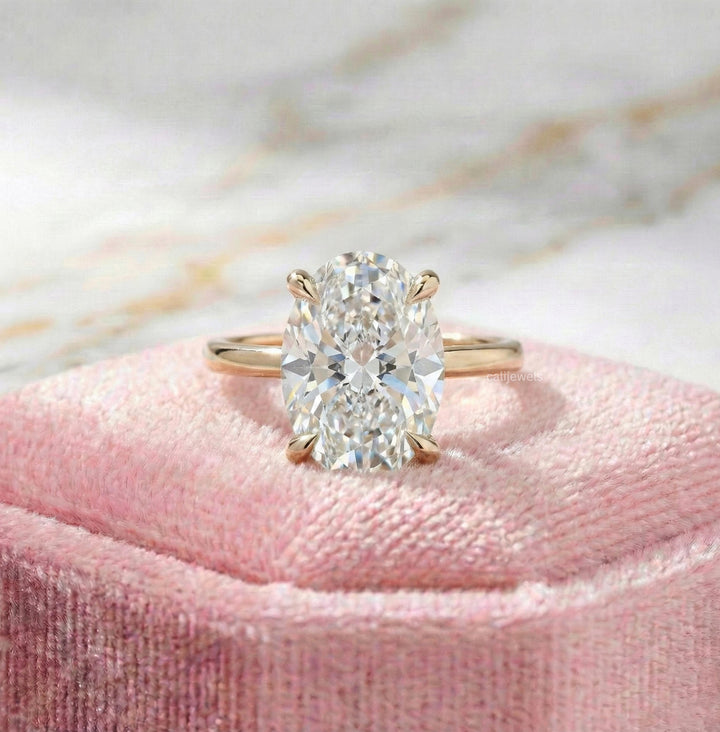 Oval Cut Lab Grown Diamond Engagement Ring