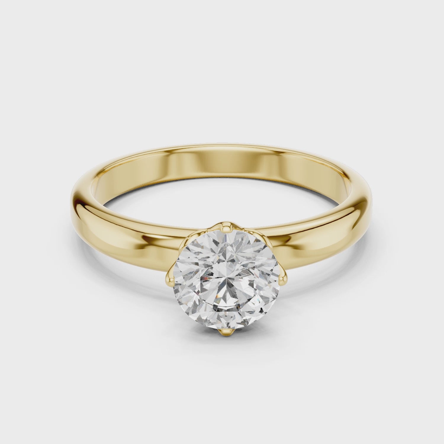 Elegant Engagement Ring with Brilliant 1-CT Diamond Center in 14-KT White Gold