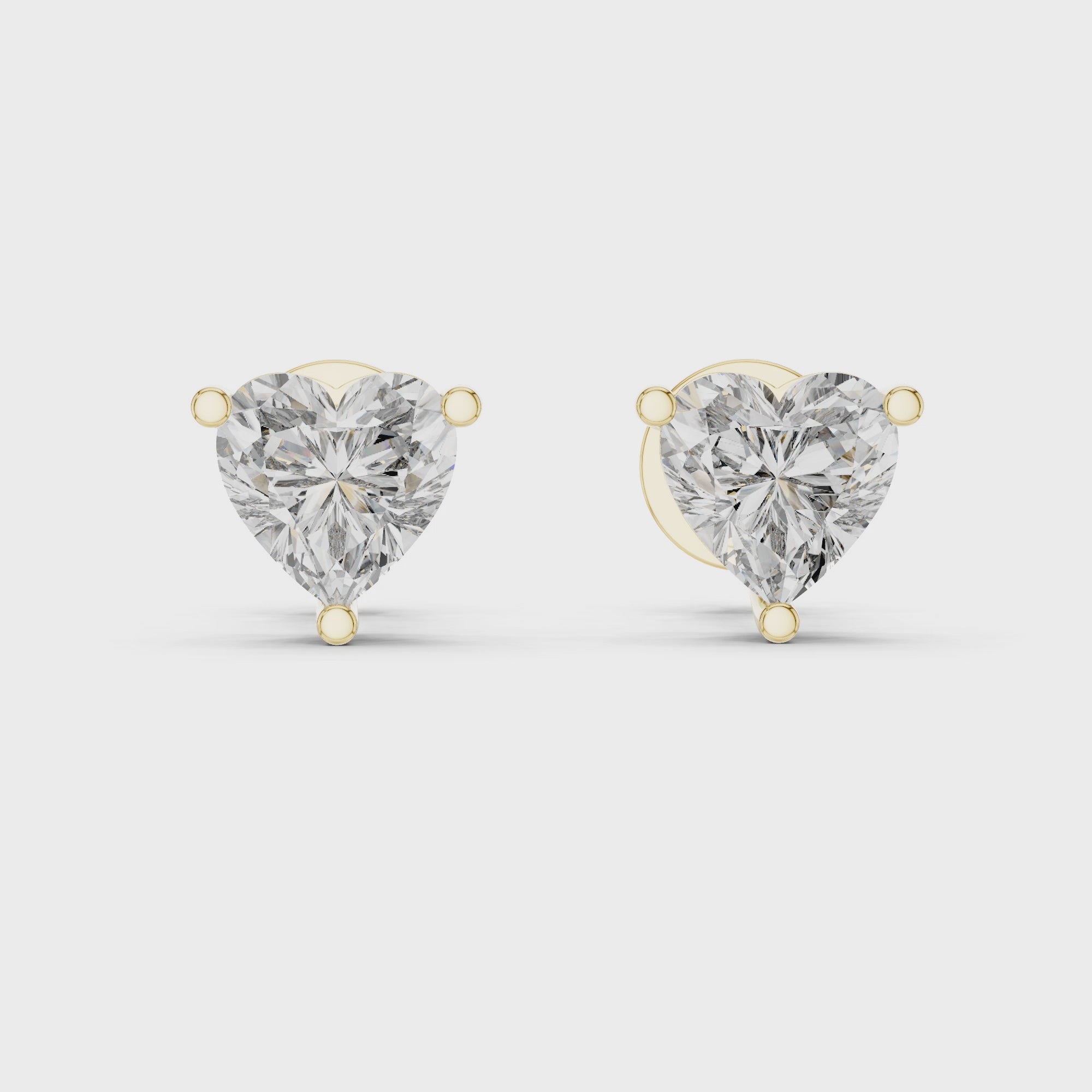 Heart-Shaped 0.75-CT Diamond Stud Earrings in 14-KT White Gold