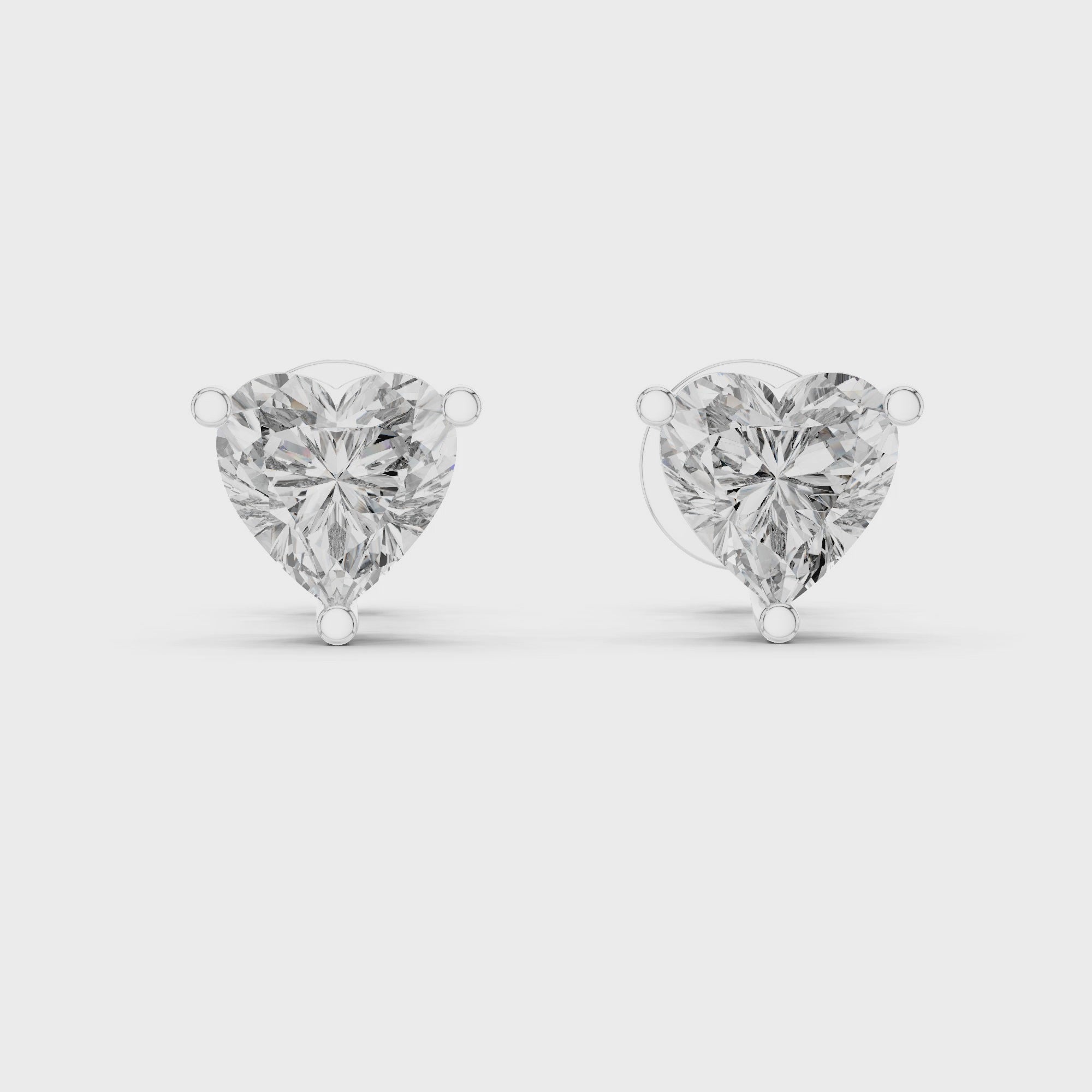 Heart-Shaped 0.75-CT Diamond Stud Earrings in 14-KT White Gold