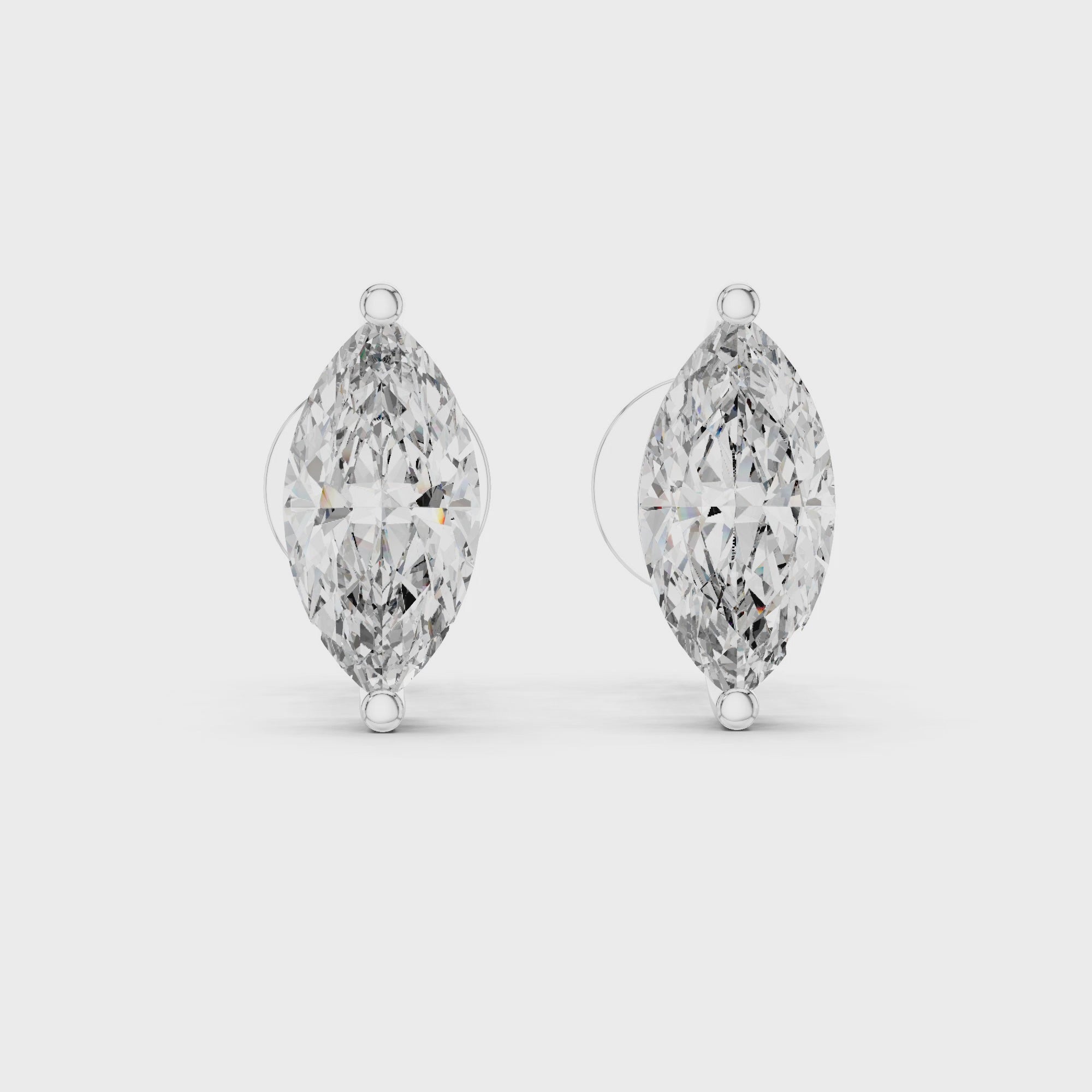 Elegant Marquise-Cut 0.75-CT Diamond 14- KT Stud Earrings