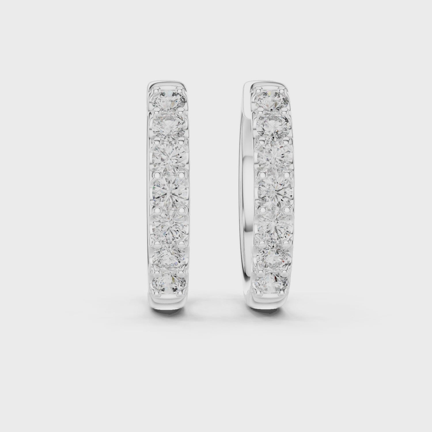 White Gold Diamond Huggie Earrings – Elegant Everyday Sparkle