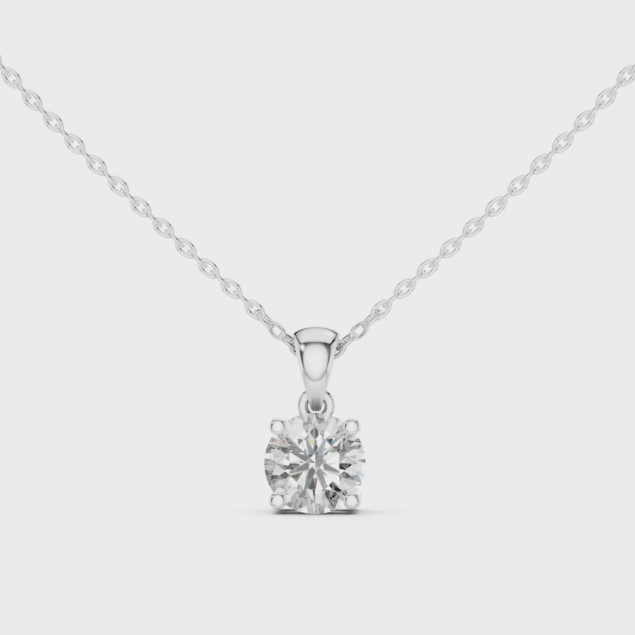 14- KT Classic Round-Cut 1-CT Diamond Necklace