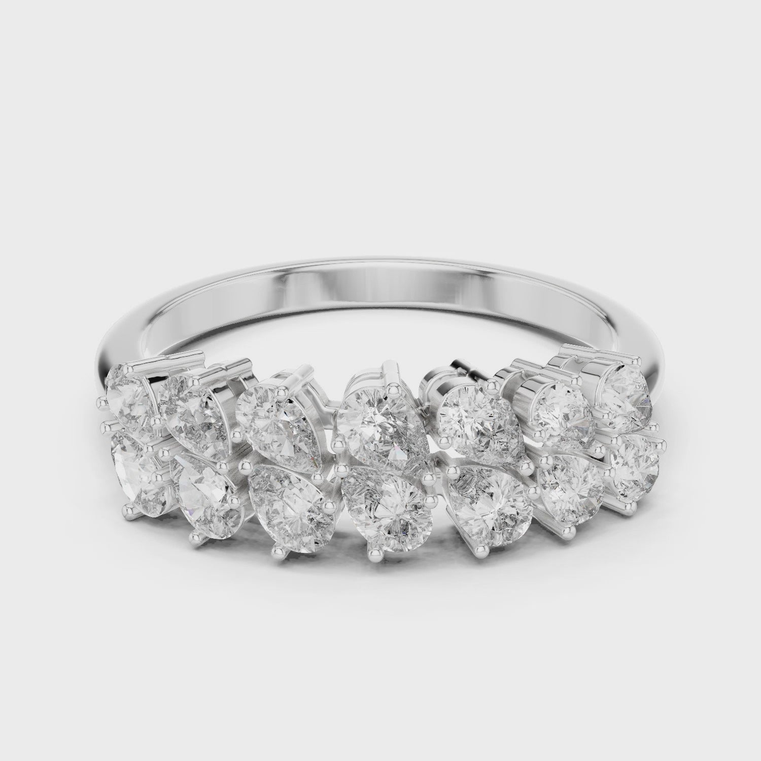 Lustrous Petal Sparkle Ring 14KT