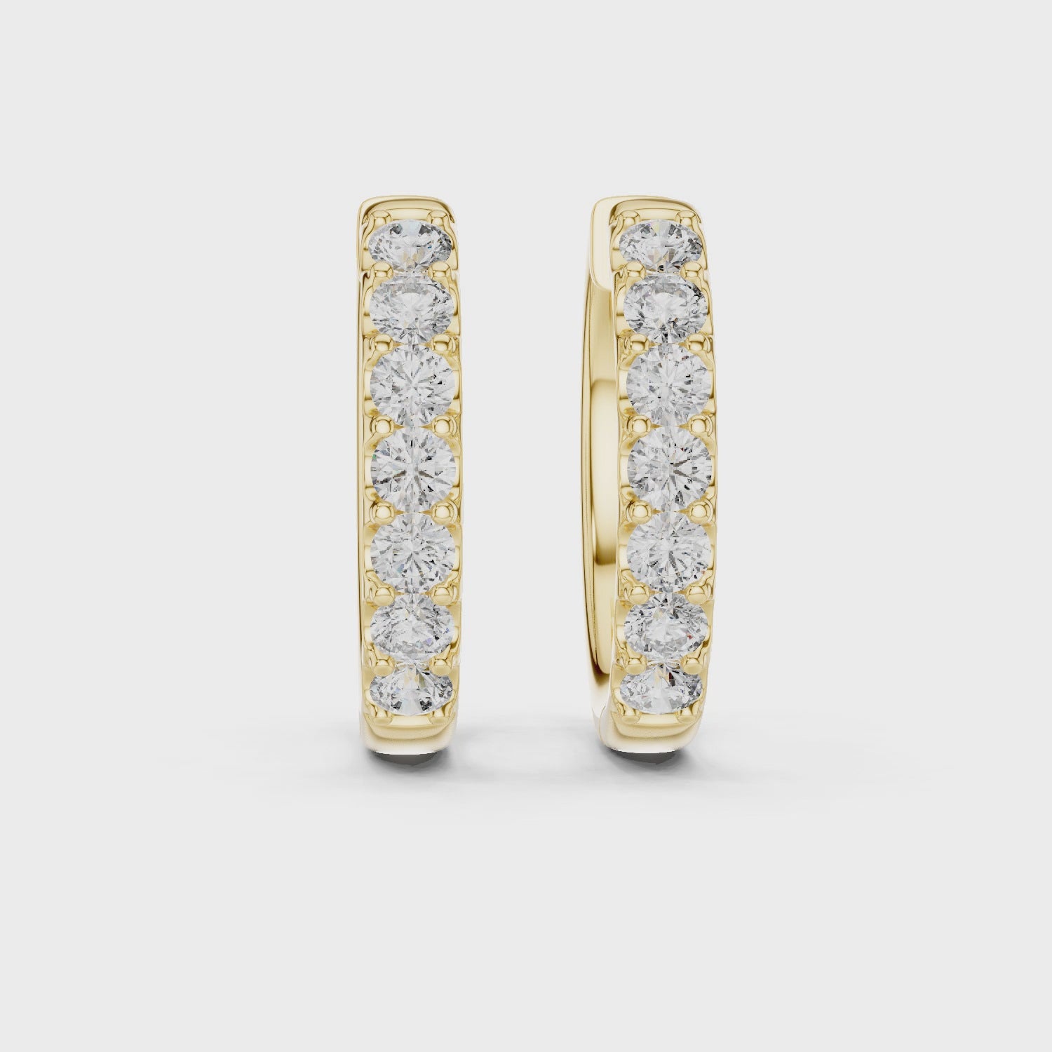 White Gold Diamond Huggie Earrings – Elegant Everyday Sparkle
