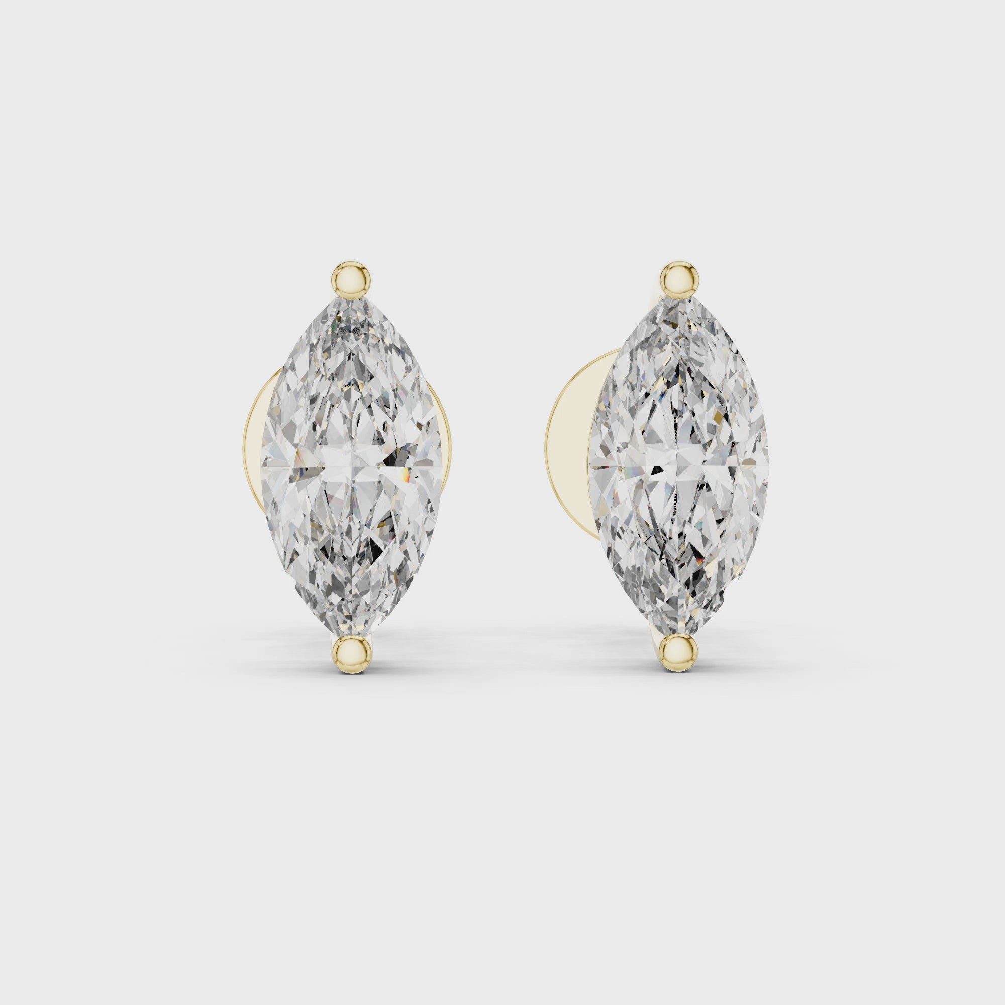 Elegant Marquise-Cut 0.75-CT Diamond 14- KT Stud Earrings