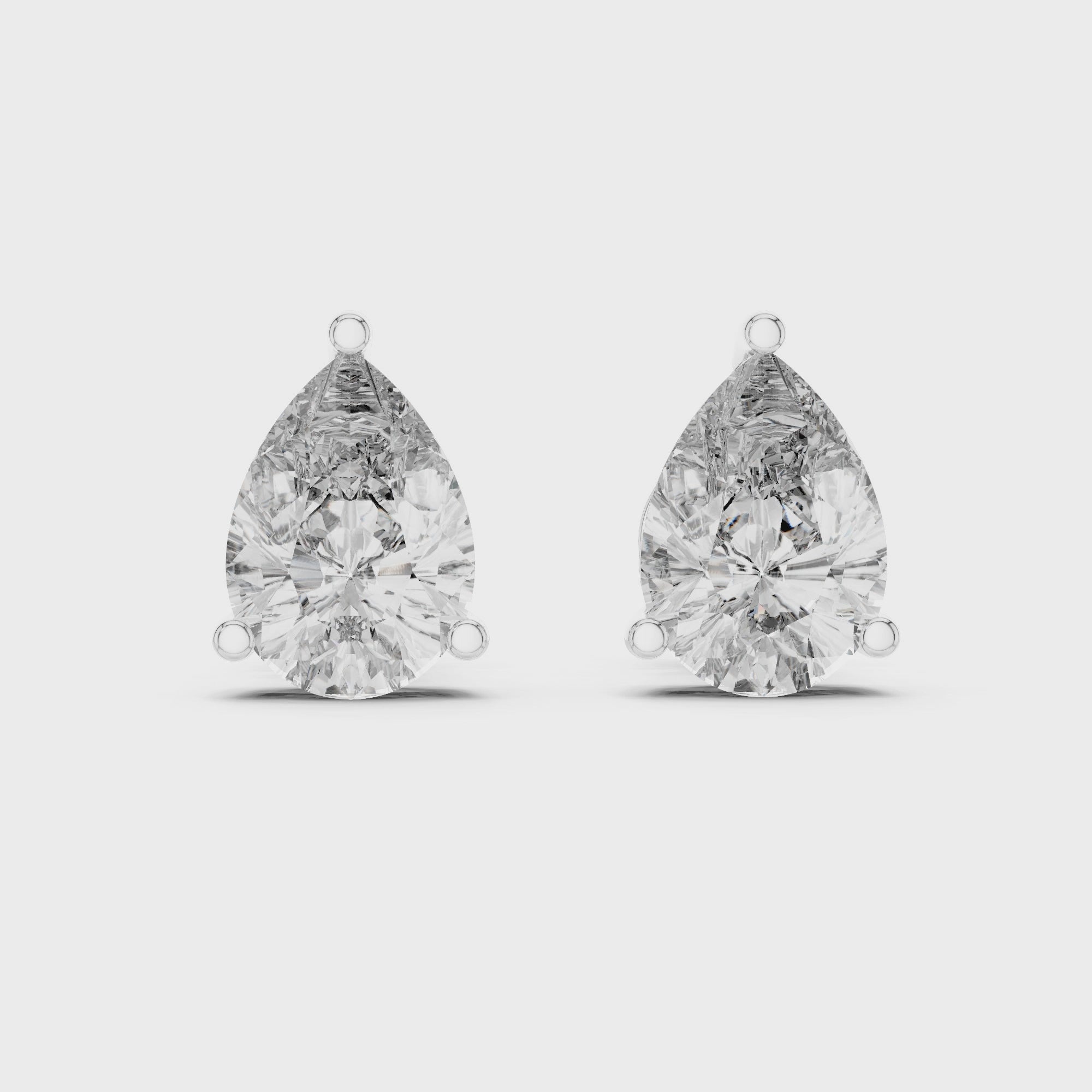 14-KT Gold Pear-Shaped 2-CT Lab-Grown Diamond Earrings