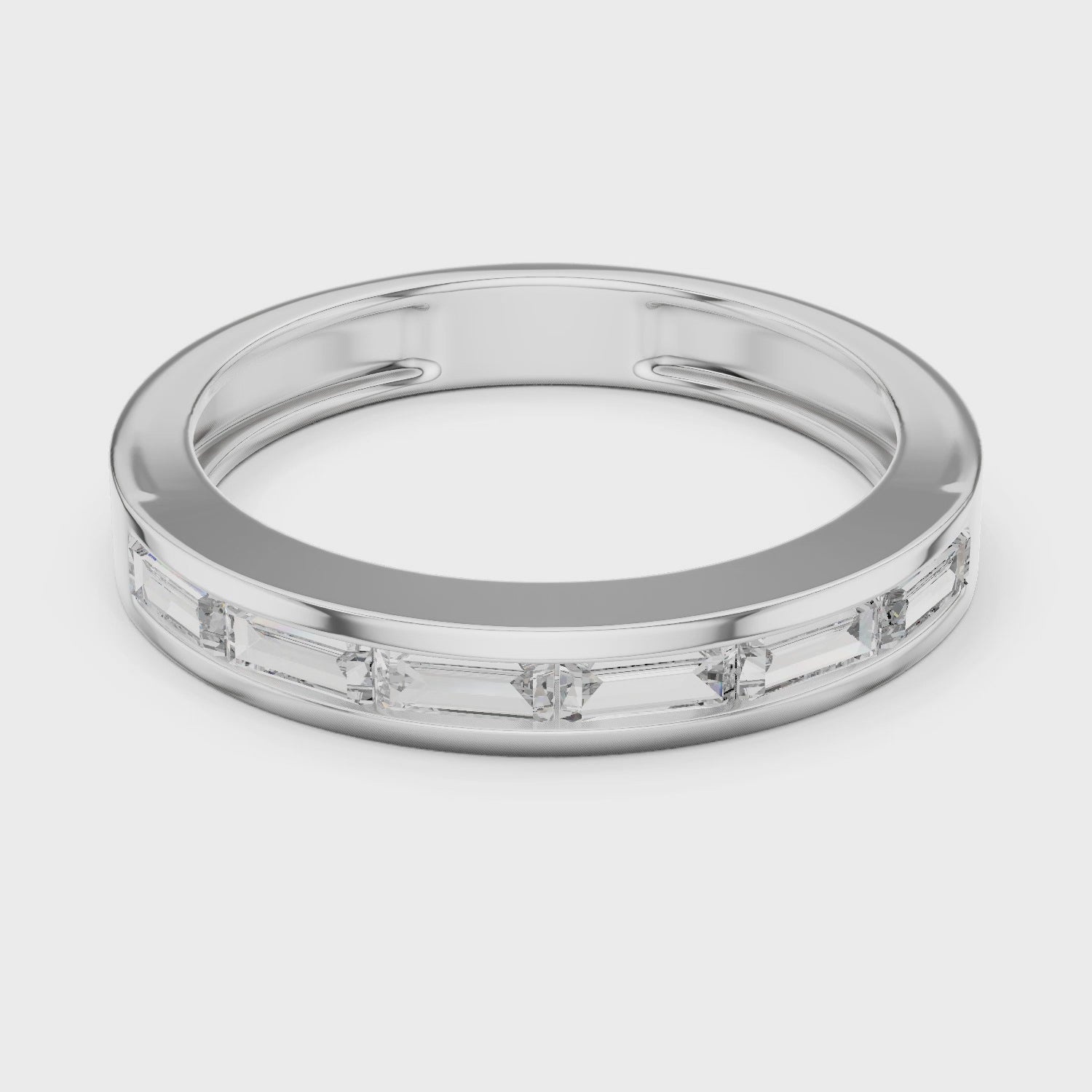 14KT White Gold Baguette-cut diamond shape  RING