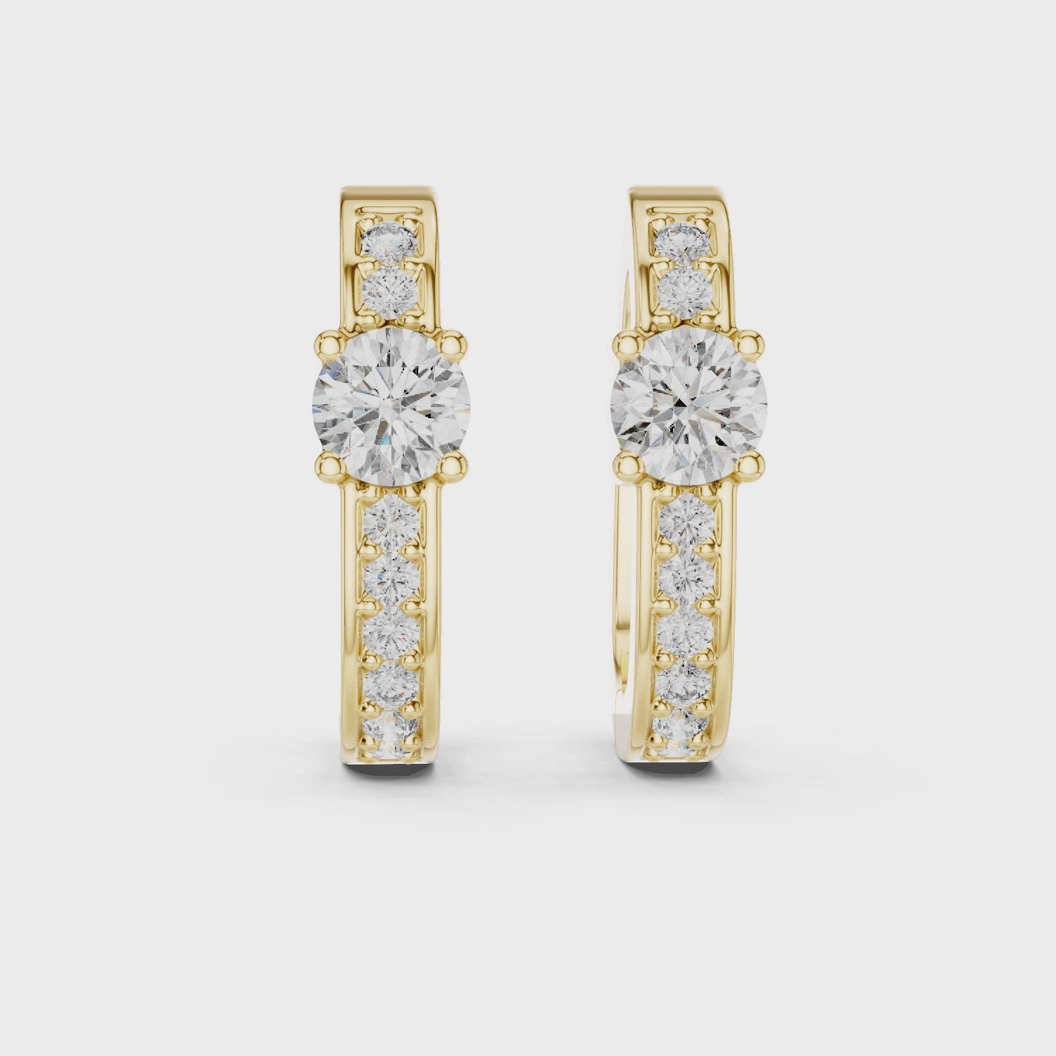 Luxury 0.25-CT Diamond Huggie Hoops in 14-KT White Gold