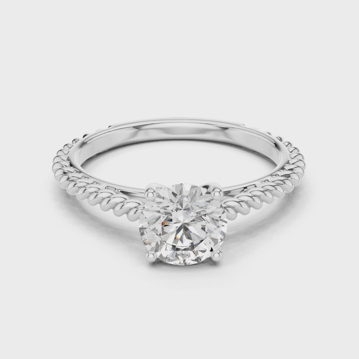 Eternal Sparkle 1-CT Round Cut Diamond Halo Ring in 14-KT White Gold
