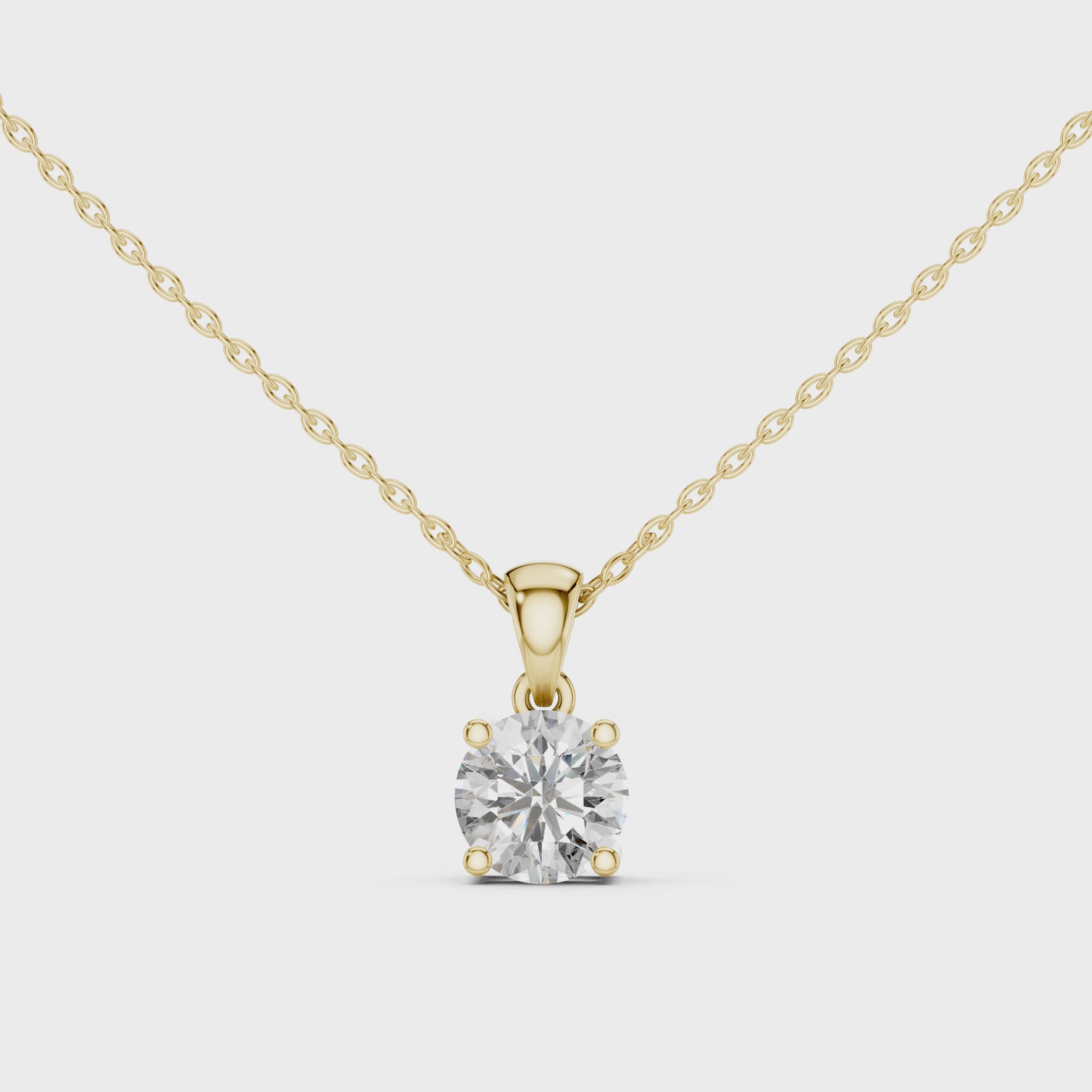 14- KT Classic Round-Cut 1-CT Diamond Necklace